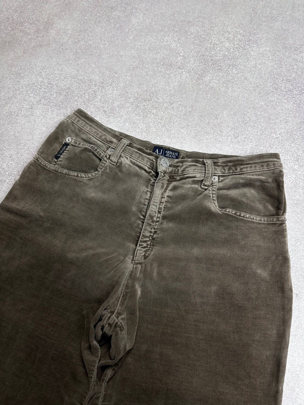 Emporio Armani Vintage Armani Metal Logo Corduroy Relaxed Pants 32 Size US 32 / EU 48 - 5 Thumbnail