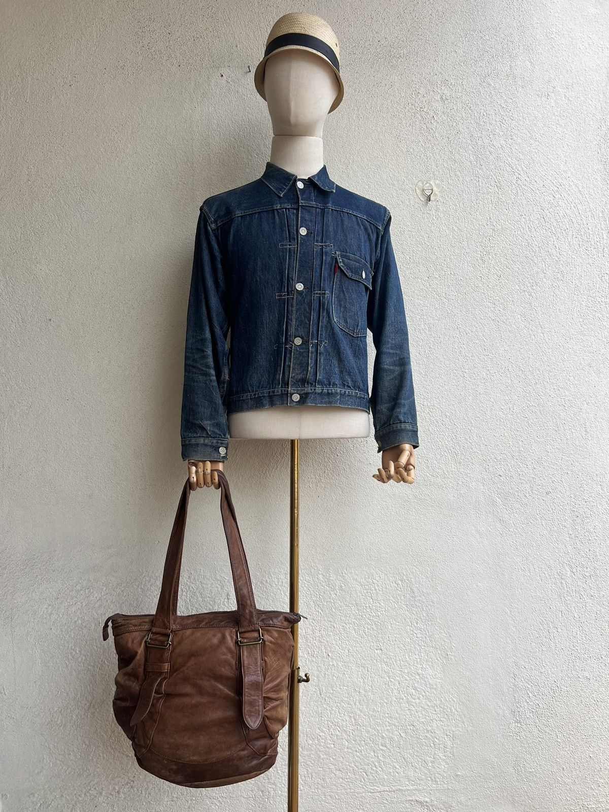 Leather Trashed Zucca Japan Distress Patina Leather Bag Tote Size ONE SIZE - 3 Thumbnail