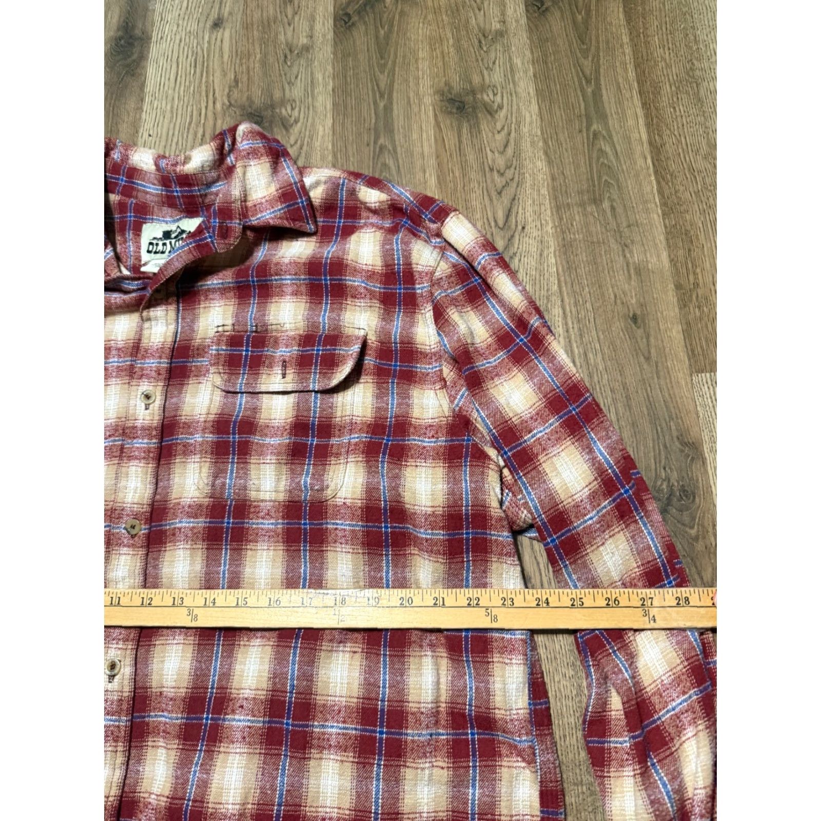 MILLY Old Mill Shirt Men’s XXL Red Brown White Blue Plaid Long Sleeve Button Up Size US XXL / EU 58 / 5 - 7 Thumbnail