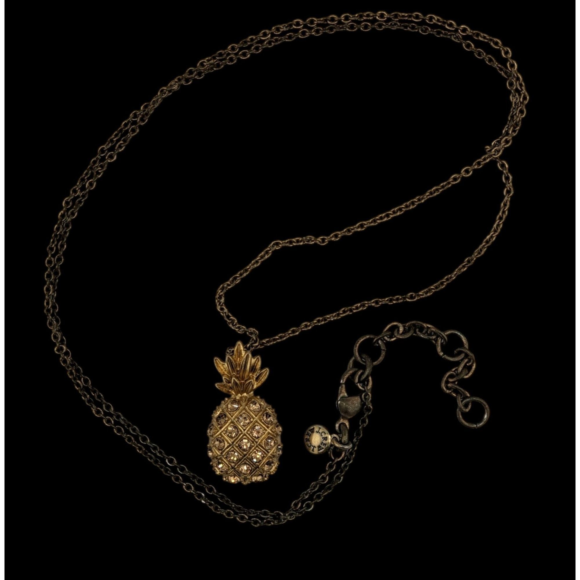 J.Crew Preppy Summer J. Crew Gold Pineapple Pendant Necklace Size ONE SIZE - 3 Thumbnail