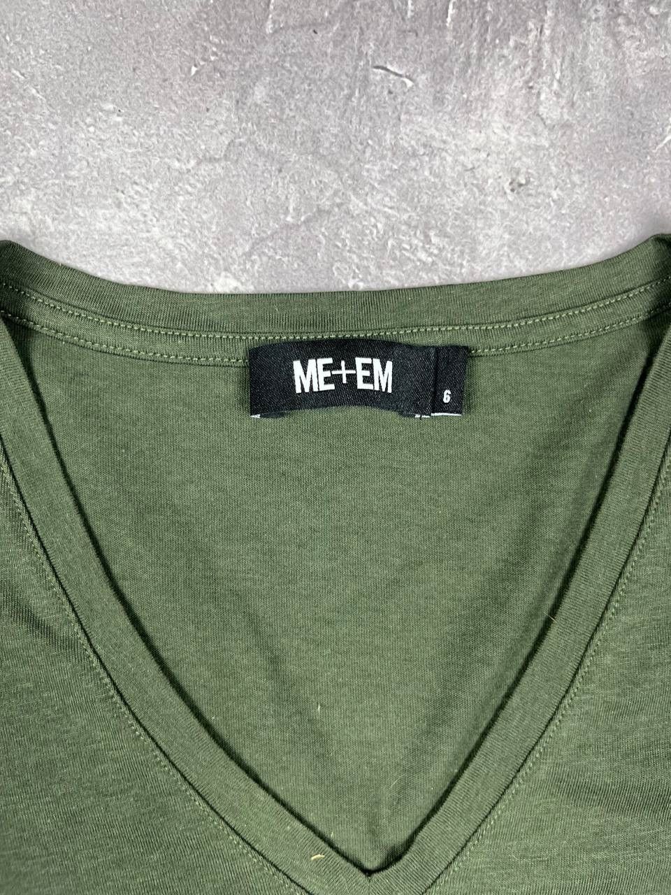 ME+EM ME+EM Green V-Neck Short Sleeve Knit T-Shirt Pocket Pima Size S / US 4 / IT 40 - 2 Thumbnail