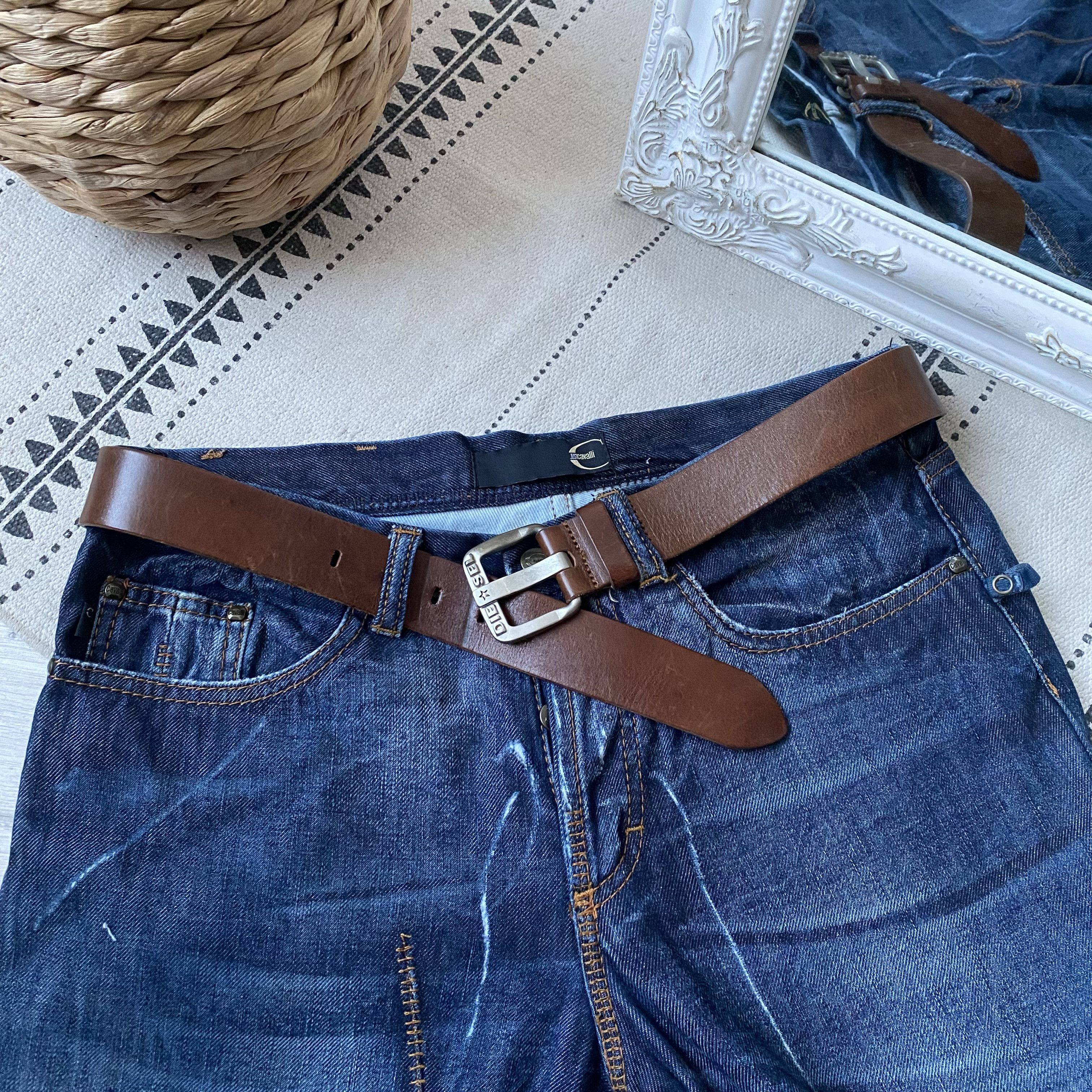 Cowboy Equipment Vintage 00s Diesel leather belts Western vibe Y2K Size 32 - 2 Thumbnail