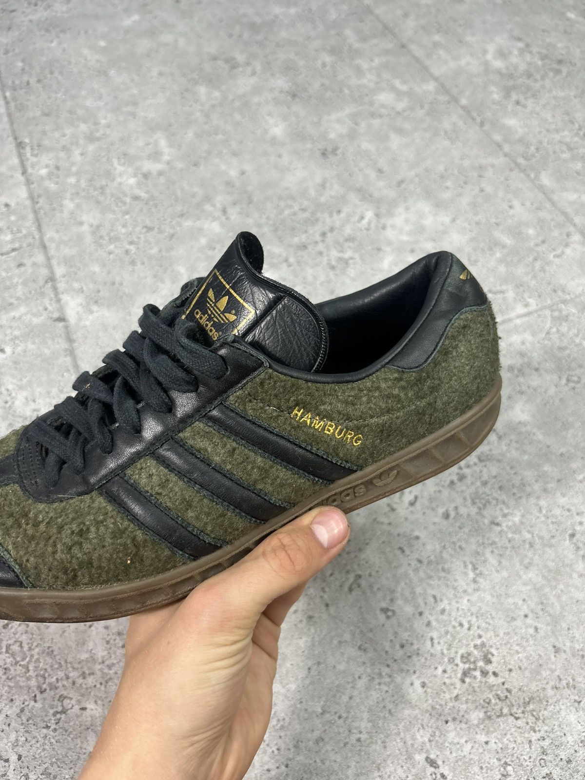 Adidas × Japanese Brand × Vintage 2000s Vintage Adidas Hamburg Aestethic Khaki Low Trainers Size US 9 / EU 42 - 6 Thumbnail