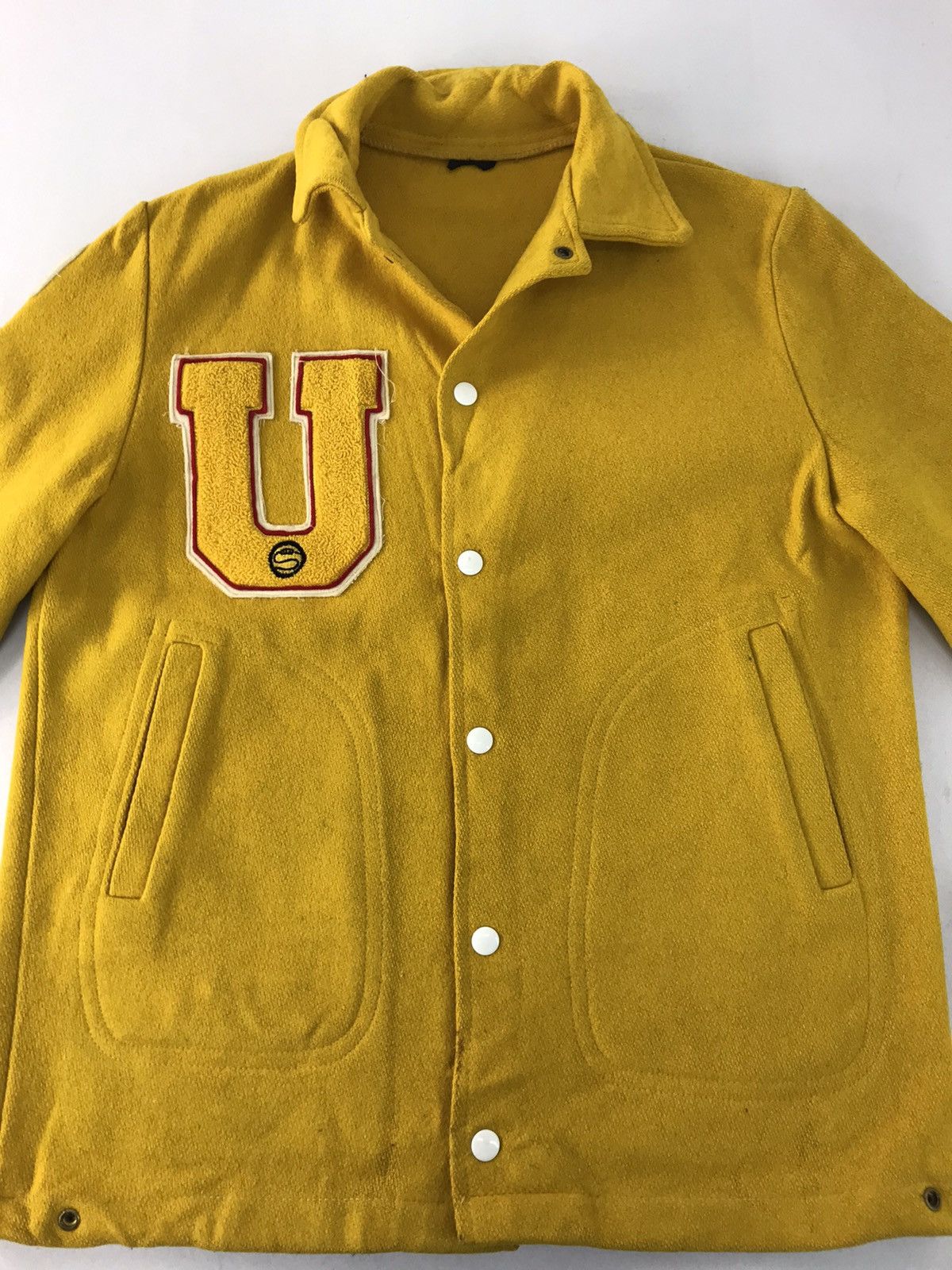 Vintage Brent Prep Montgomery Snap Varsity Jacket Heavy Wool Sleeve Size US M / EU 48-50 / 2 - 2 Thumbnail