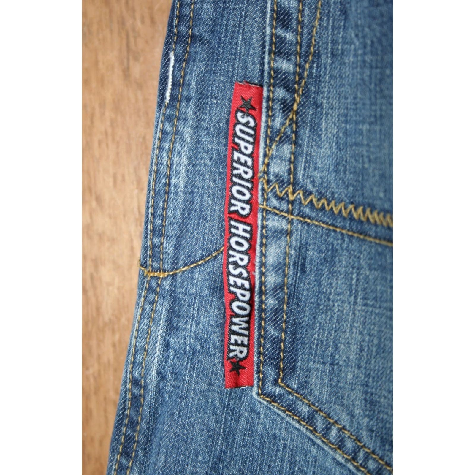 Denime ICON Victory Pant Jeans Blue Denim Button Fly Motorcycle Pant Sz 28 Mens Regular Jeans Size US 26 / EU 42 - 7 Thumbnail