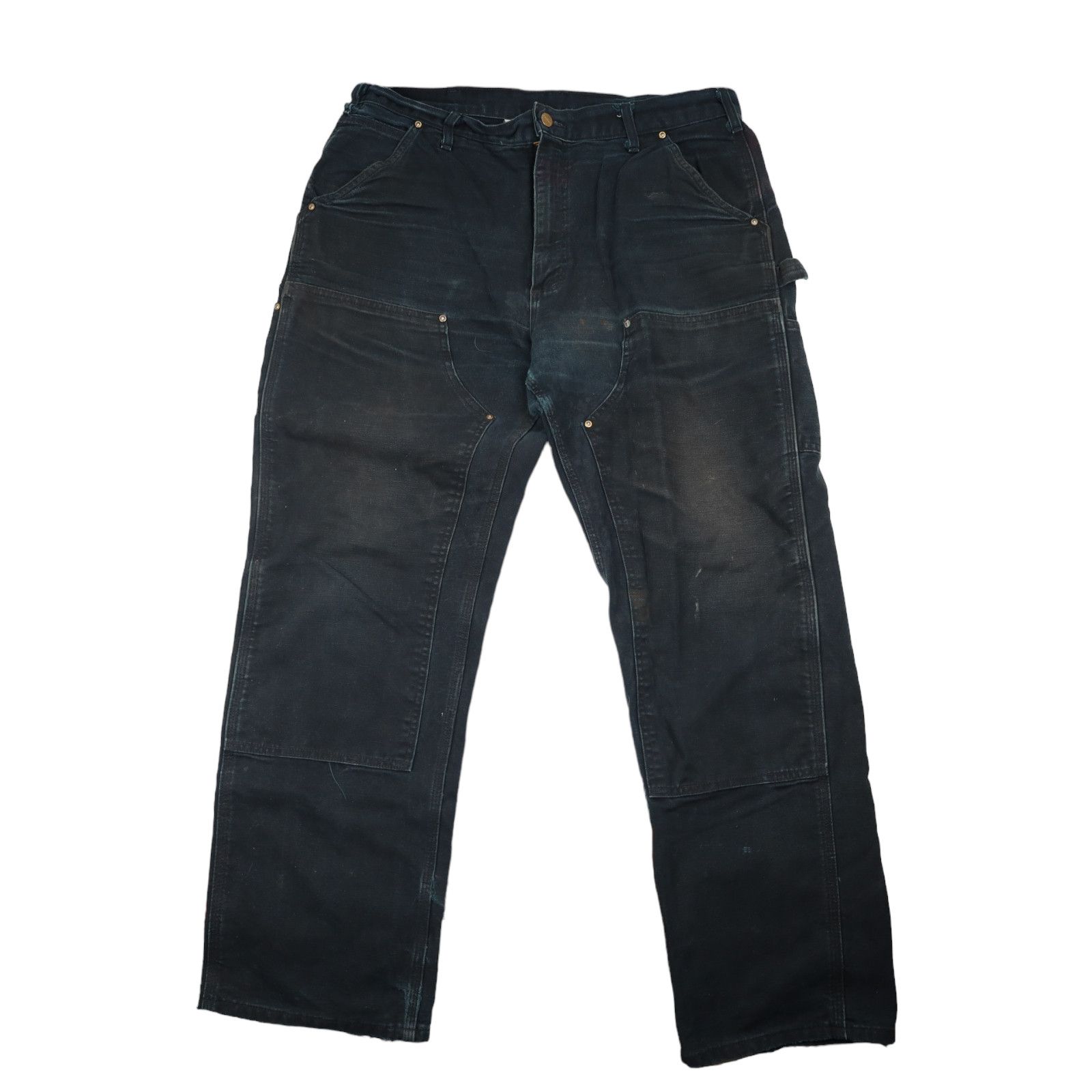 image of Carhartt Usa Made Double Knee Canvas Carpenter Pants in Black, Men's (Size 36)