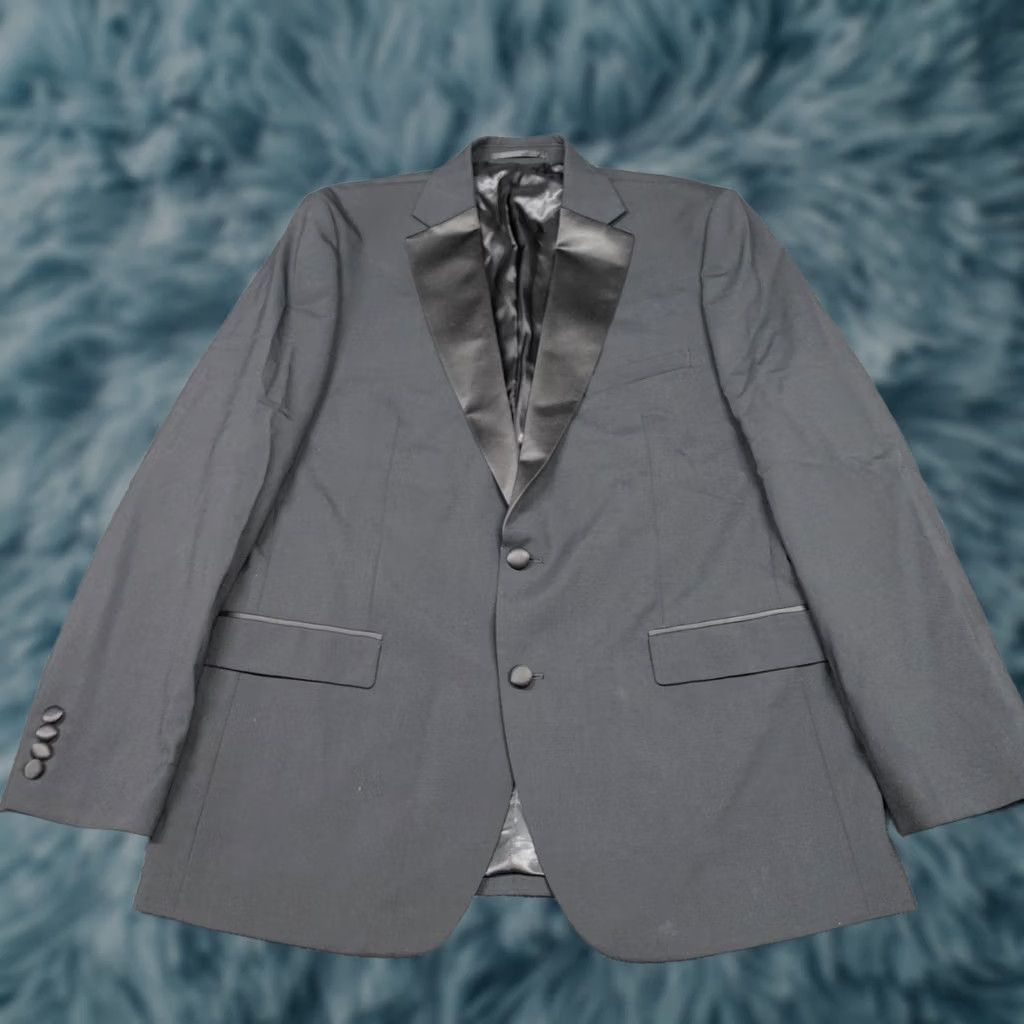 Vintage moss Blazer Jacket Men's Size 44R Black Wool Poly Tailored Fit Dinner Size 44R - 1 Thumbnail
