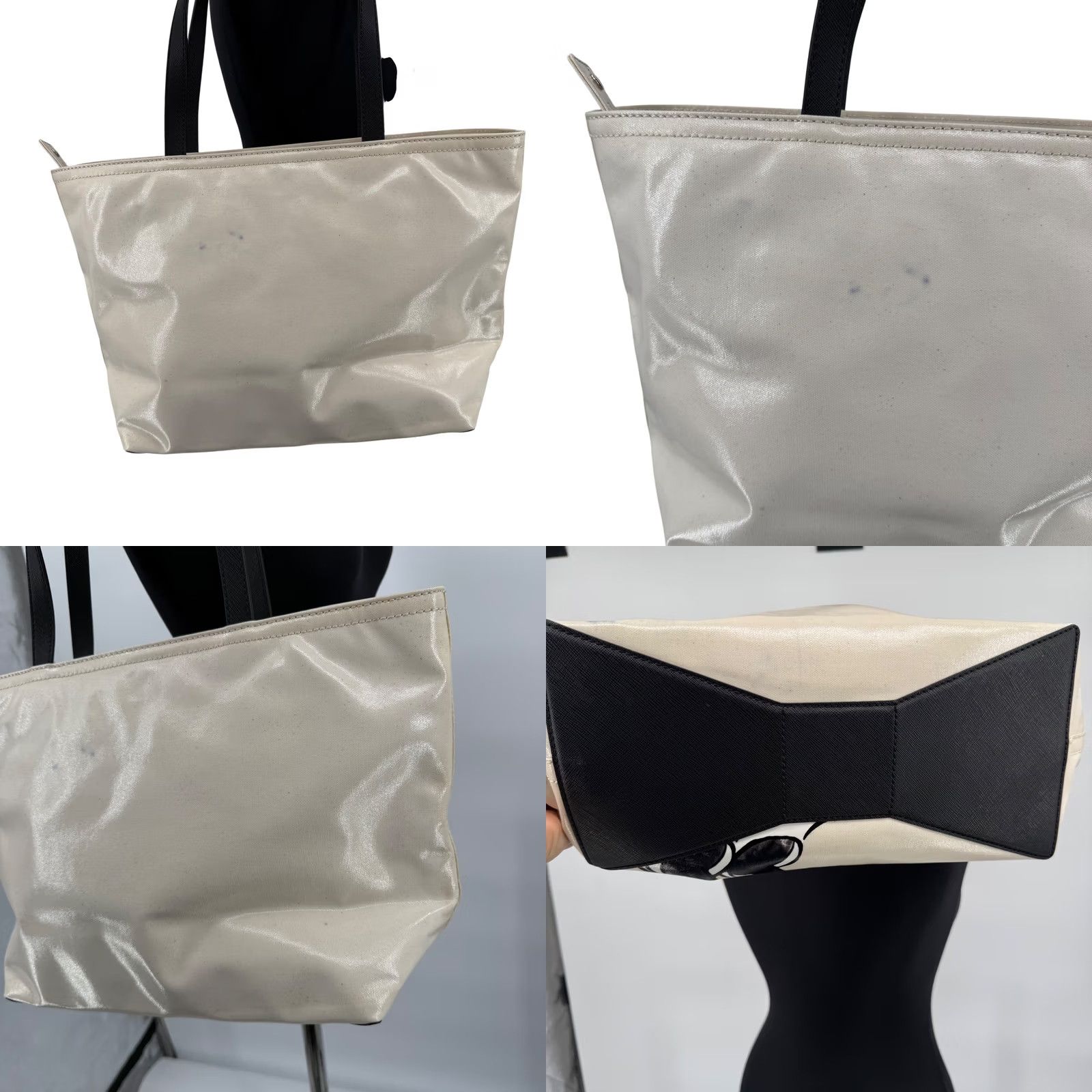 Vintage kate spade new york x Disney Minnie Mouse Tote Bag Cream Coated Canvas Black Straps Tote Womens Medium Pattern Solid Bag Accessories Size M / US 6-8 / IT 42-44 - 8 Thumbnail