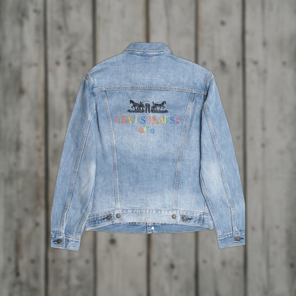 Levi's Levi's Premium Denim Jacket Embroidered Blue Cotton 2010s Medium Regular Mens Womens Girls Boys Size US M / EU 48-50 / 2 - 1 Thumbnail