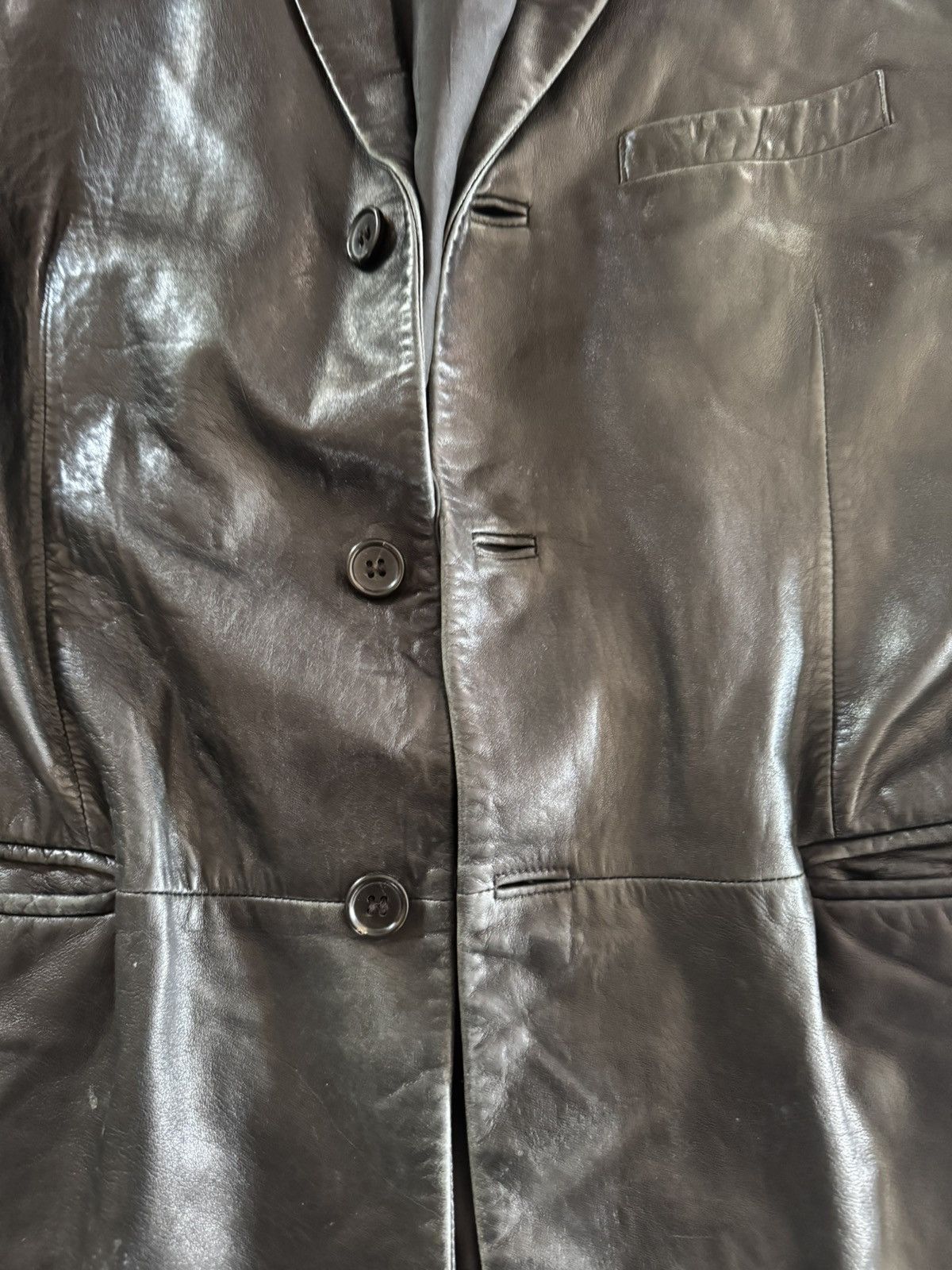 Hugo Boss Hugo Boss 3-Button Lambskin Leather Blazer Jacket (46R) Size US XL / EU 56 / 4 - 7 Thumbnail