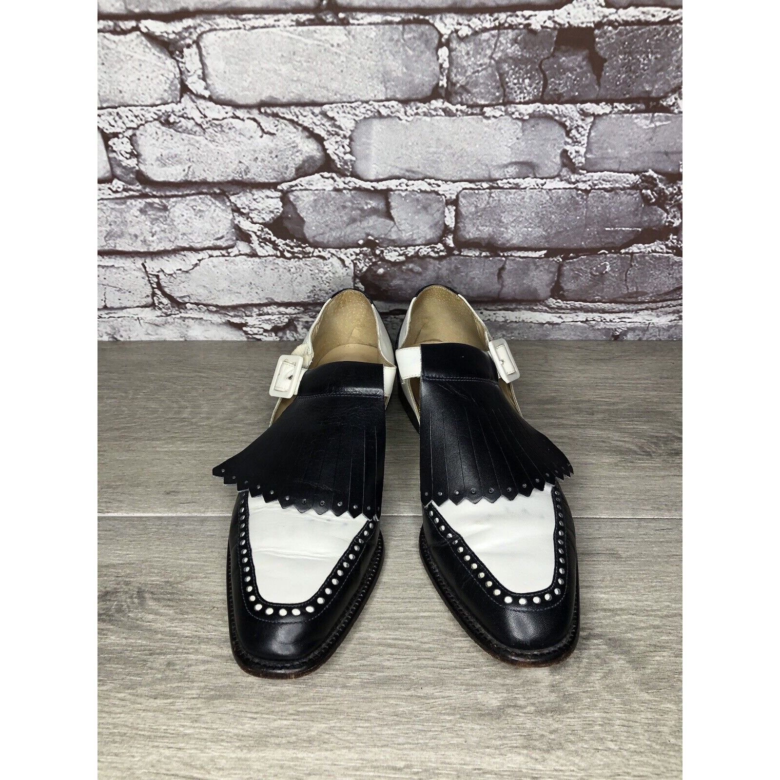 Kenneth Cole Kenneth Cole New York Black White Leather Kiltie Flats Shoes Size US 9 / IT 39 - 20 Thumbnail