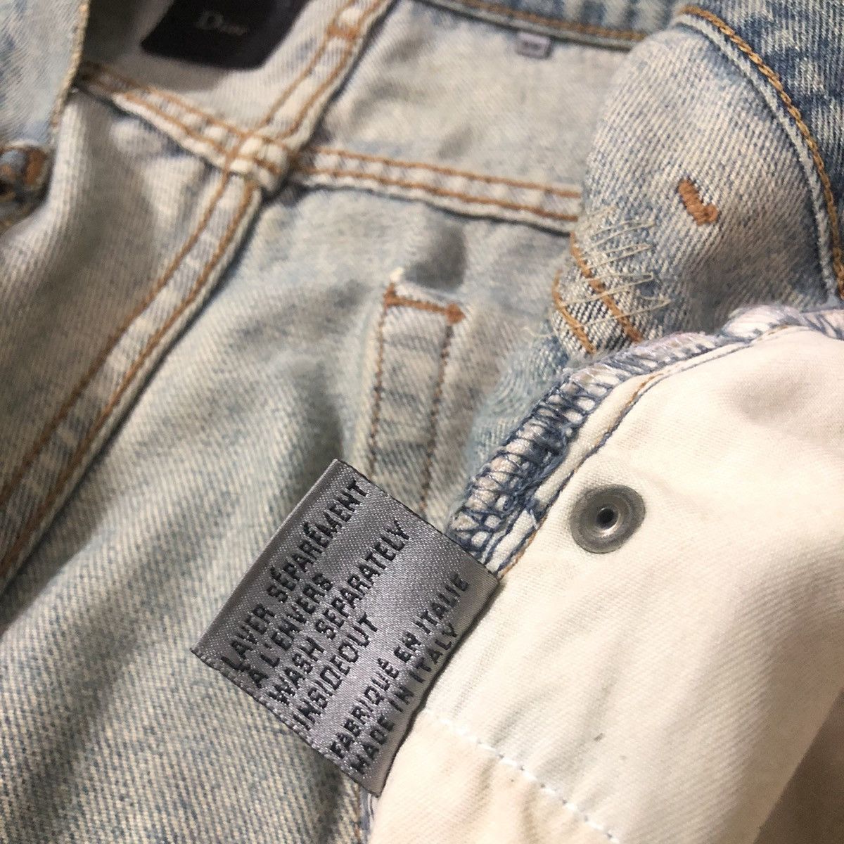 Dior × Hedi Slimane Vintage Dior Denim Jeans Size US 30 / EU 46 - 17 Thumbnail