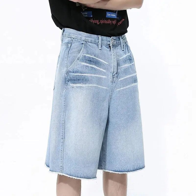 Japanese Brand Streetwear Designer Gradient Washed Denim Shorts Y2k Size US 30 / EU 46 - 1 Thumbnail
