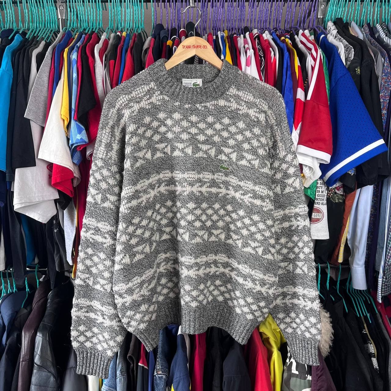 Lacoste 90s Lacoste Chemise Nordic Fair Isle Wool Knit Sweater Size US L / EU 52-54 / 3 - 1 Thumbnail