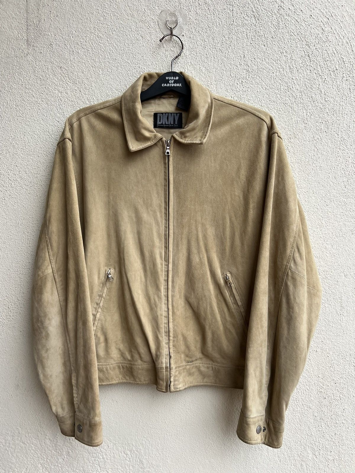 DKNY RARE! Vintage 90s DKNY Patina Suede Leather Jacket Size US XL / EU 56 / 4 - 24 Thumbnail