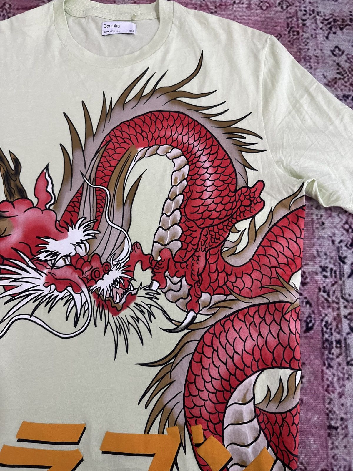 Japanese Brand Japanese Red Dragon Big Graphic Design by Bershka Size US L / EU 52-54 / 3 - 3 Thumbnail
