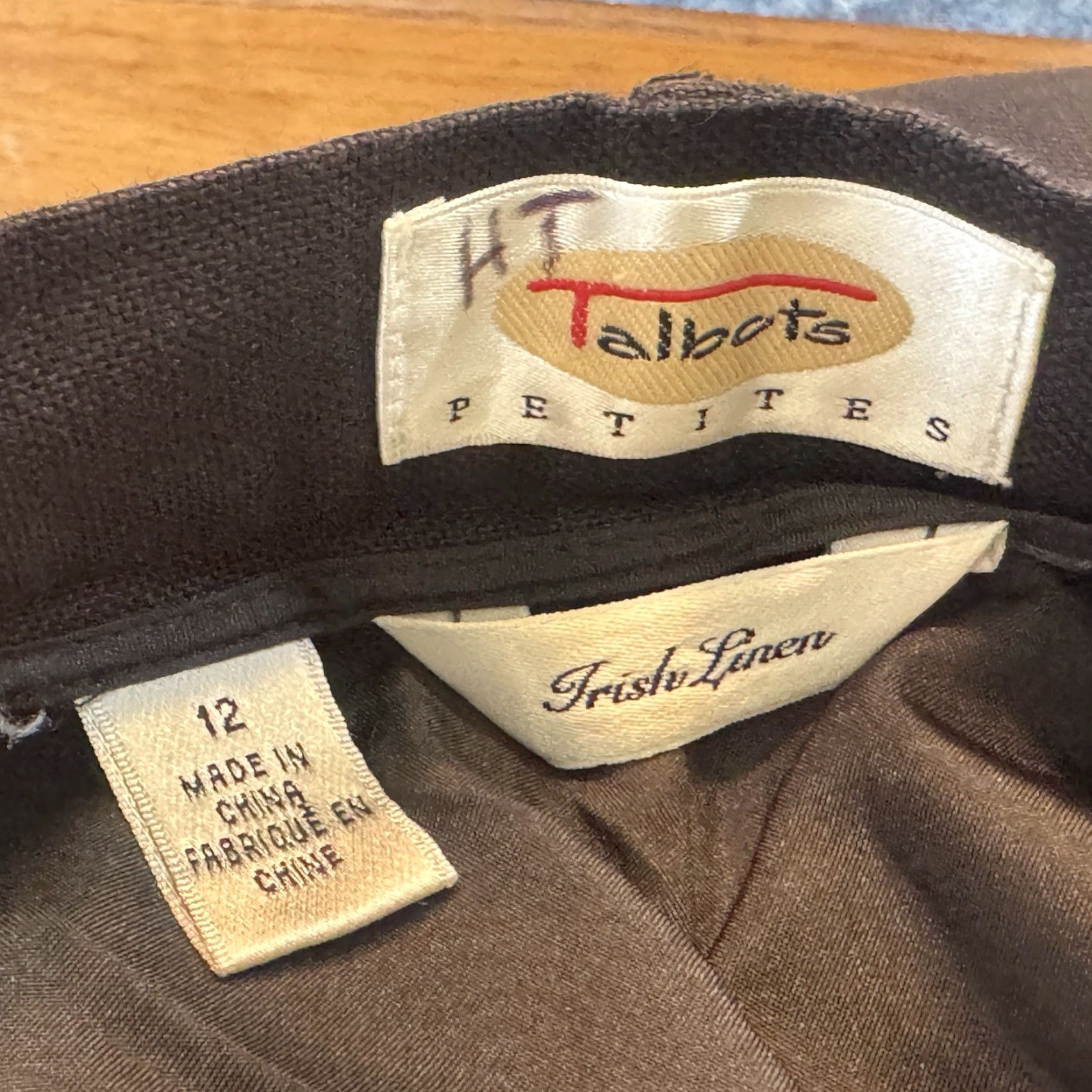 VINTAGE Talbots Irish Linen Dress Crop Pants Womens Size 12 Black Pleated  Straight Leg