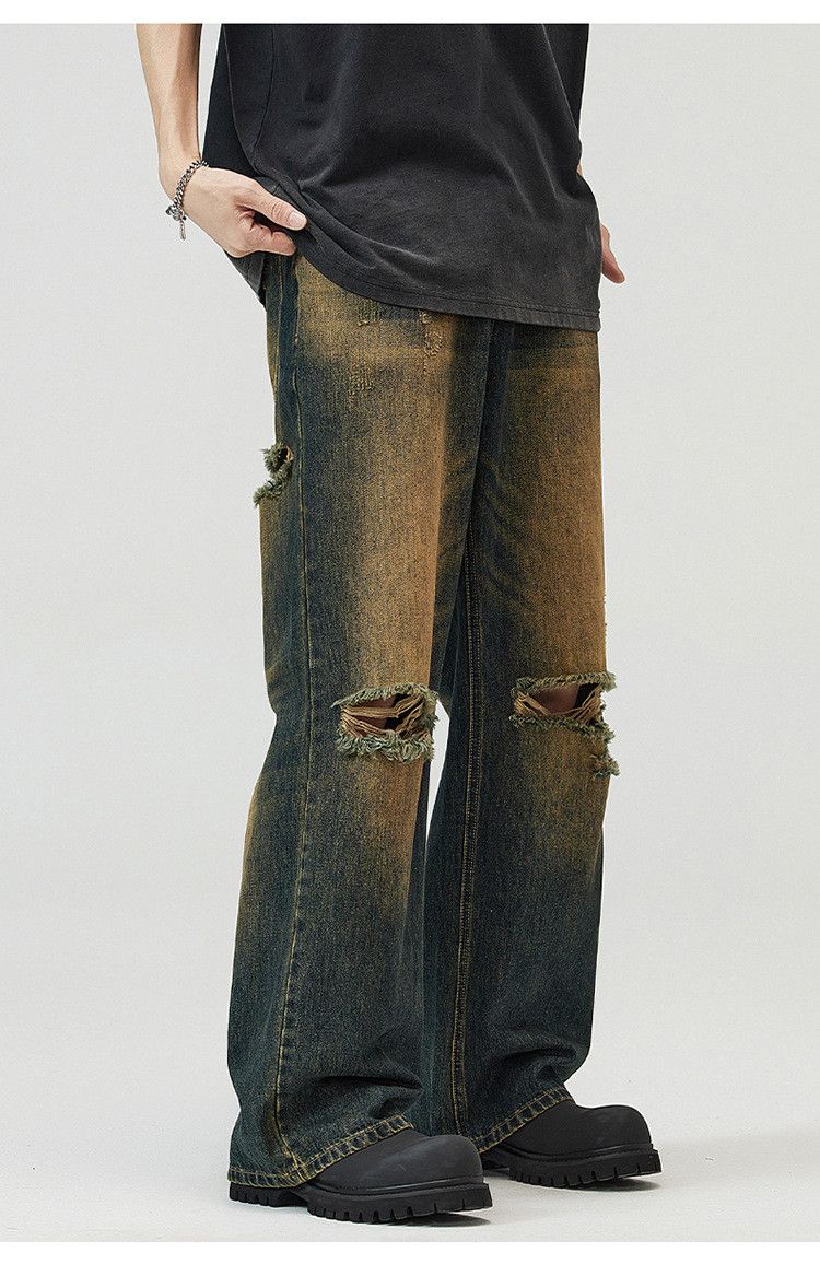 Japanese Brand × Jean Washed distressed straight loose ripped jeans Size US 32 / EU 48 - 1 Thumbnail