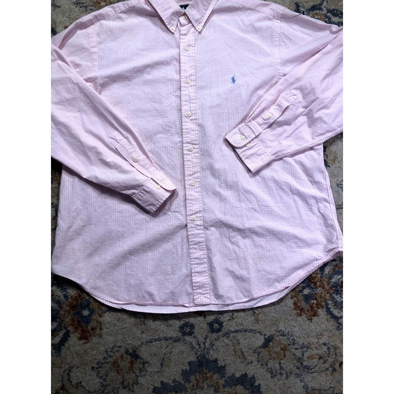 Ralph Lauren Ralph Lauren Shirt Mens 2XL Pink Check Button-Down Long Sleeve Pony Logo Casual Size US XXL / EU 58 / 5 - 5 Thumbnail