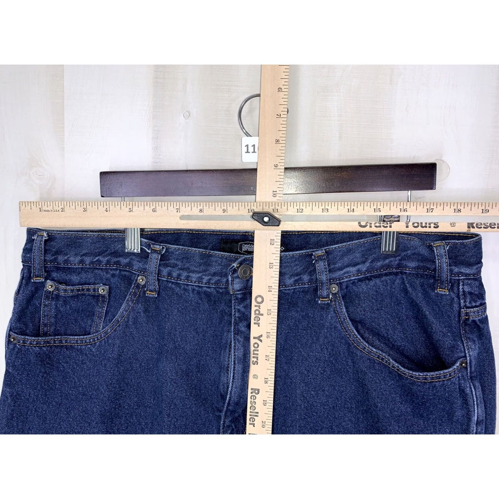 Denime Berkley Jensen Jeans Denim Straight Mens 38x32 Lined Winter Blue Fr Jeans Size US 38 / EU 54 - 2 Thumbnail