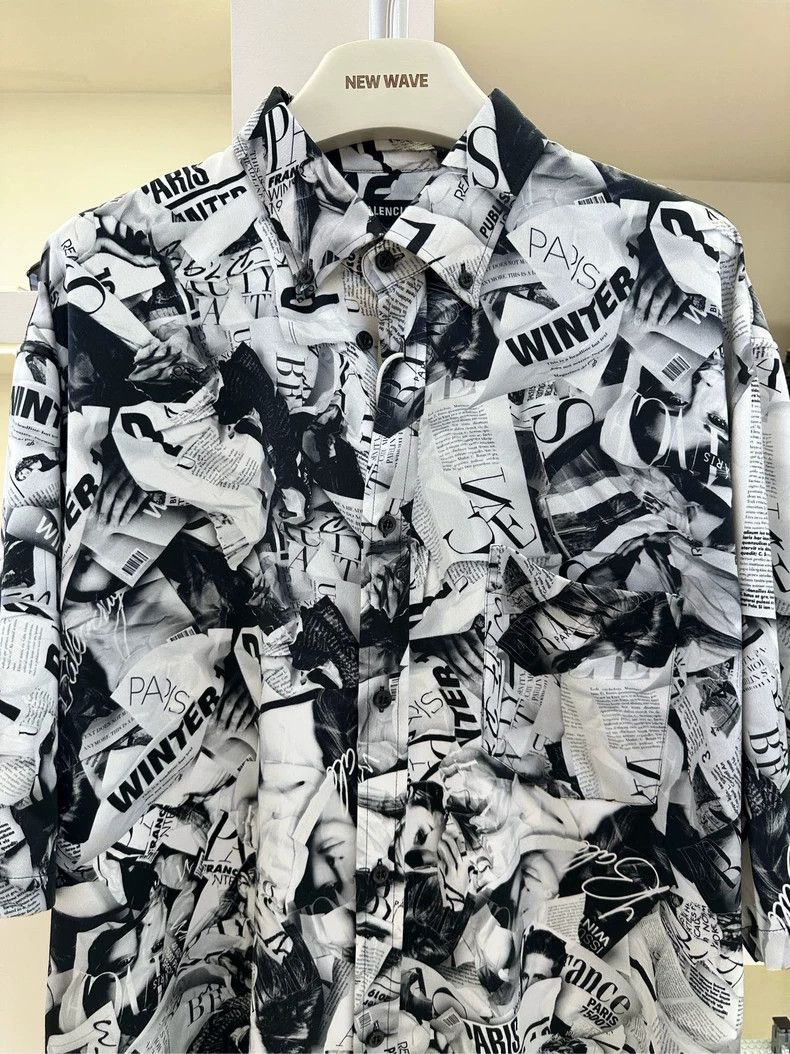 Balenciaga Balenciaga size 39 Character Letter Print Lapel Short Sleev Size US M / EU 48-50 / 2 - 4 Thumbnail