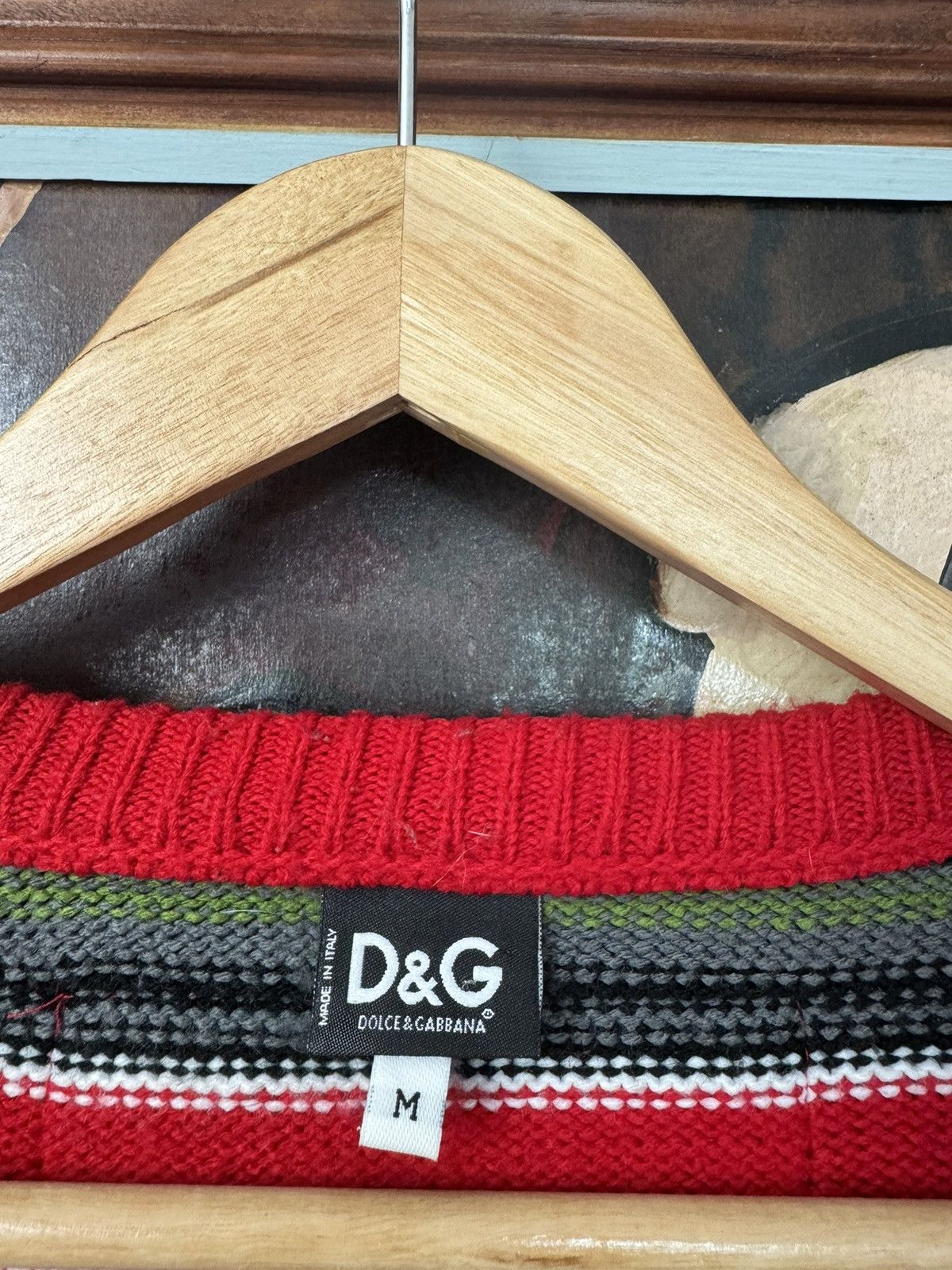 Dolce & Gabbana DOLCE GABBANA LUXURY Y2K VINTAGE STRIPED KNIT SWEATER WOOL Size US M / EU 48-50 / 2 - 4 Thumbnail