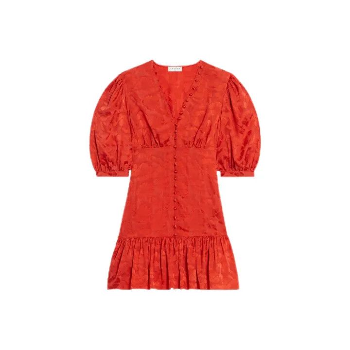 Sandro Sandro Floral V-Neck Short Sleeve Dress 0079 Size M / US 6-8 / IT 42-44 - 1 Thumbnail