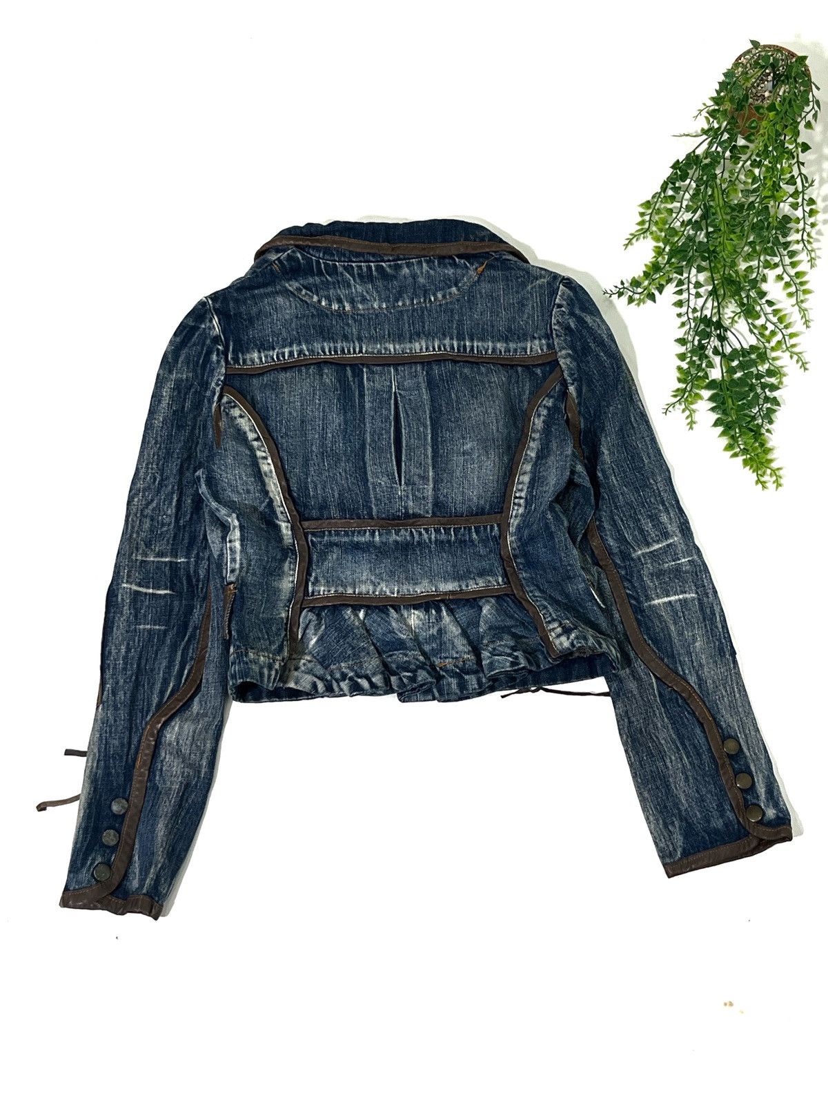If Six Was Nine RARE❤️‍🔥Vintage Glad News y2k denim Jacket Size S / US 4 / IT 40 - 2 Thumbnail