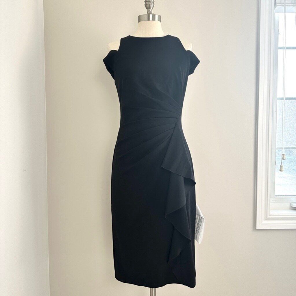 Tadashi Shoji Tadashi Shoji Navin Shoulder Cut-Out Black Dress Medium Size M / US 6-8 / IT 42-44 - 2 Thumbnail