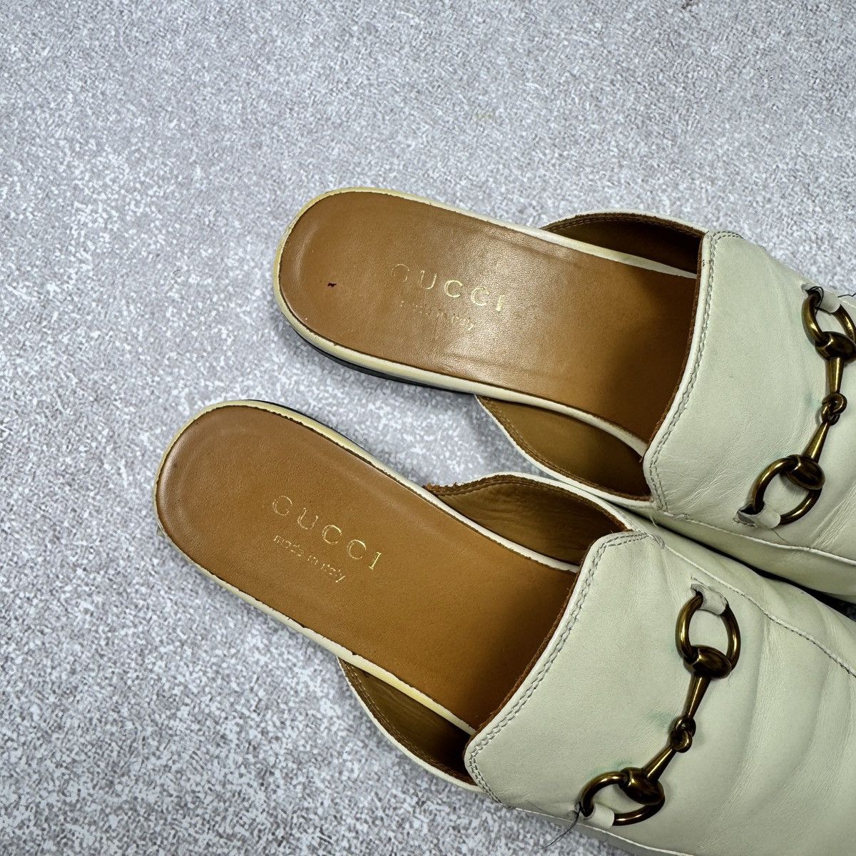 Gucci Authentic Gucci Princeton Beige Leather Vintage Mules Size US 8 / IT 38 - 10 Thumbnail