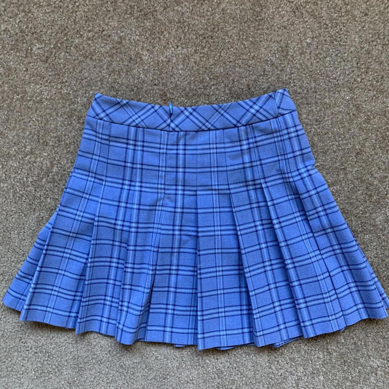 Aritzia Aritzia Blue And Navy Plaid Tennis Skirt Size 24" / US 00 / IT 34 - 3 Thumbnail