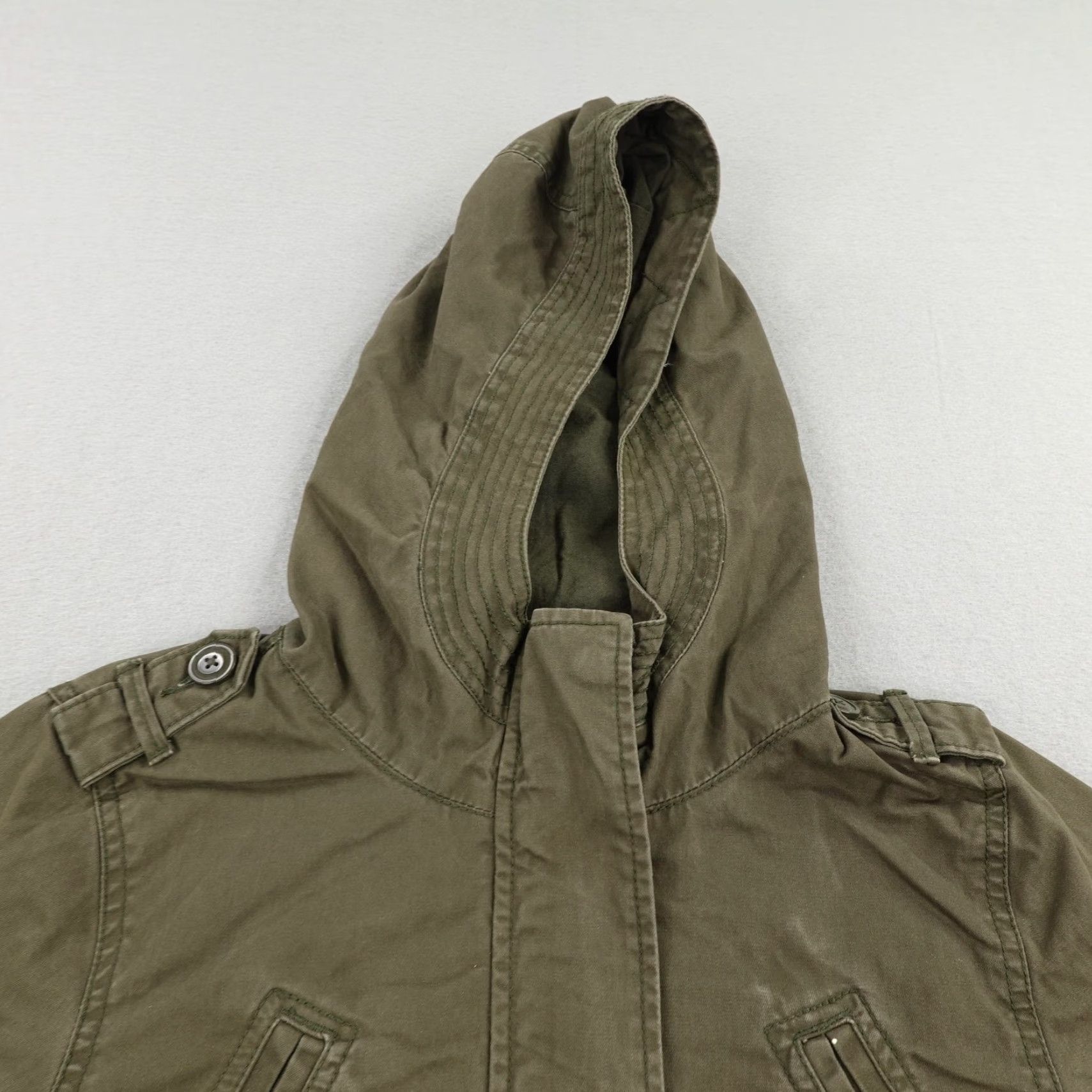American Eagle Outfitters VINTAGE? No — Actually Not Vintage. American Eagle Jacket Women Small Army Green Military Field Parka Coat Utility Jacket Size S / US 4 / IT 40 - 2 Thumbnail