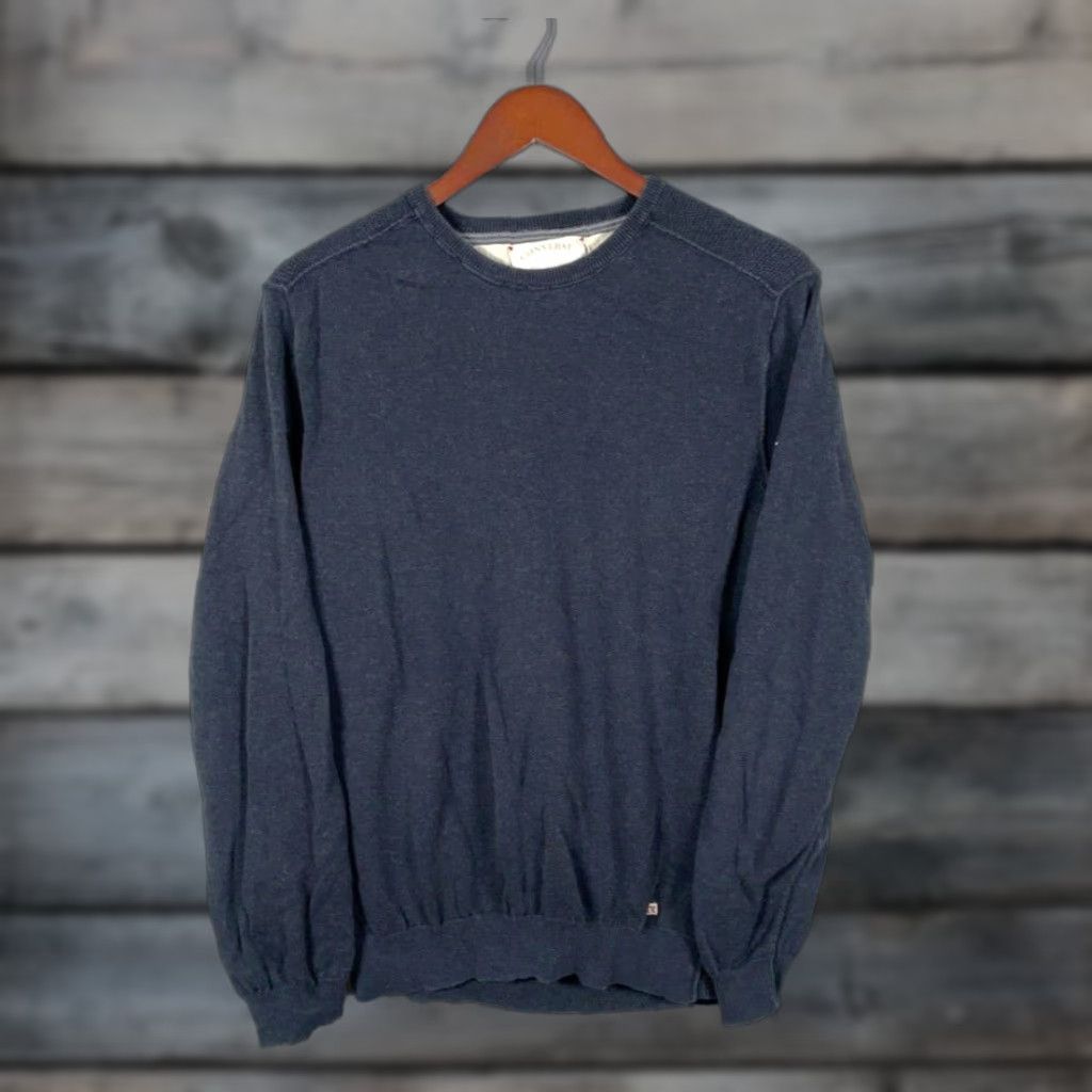 John Varvatos Converse John Varvatos Cotton Sweater Men's 3 / Large Washed Black Slim Fit Shirt Pullover Knit Crew Neck Casual Vintage No Size US L / EU 52-54 / 3 - 1 Thumbnail