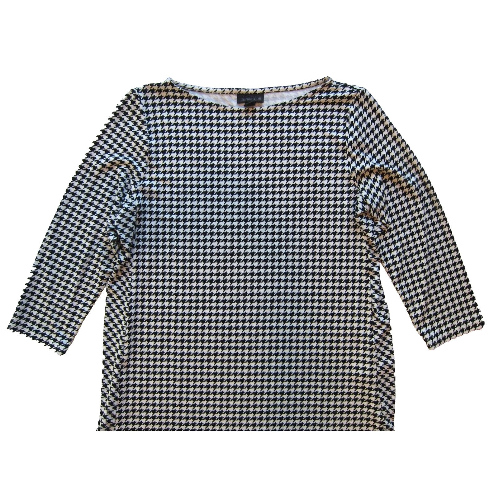 J. Jill J.Jill Wearever Black White Plaid Jersey Stretch 3/4 Sleeve Tunic Shift Dress PS Size S / US 4 / IT 40 - 4 Thumbnail