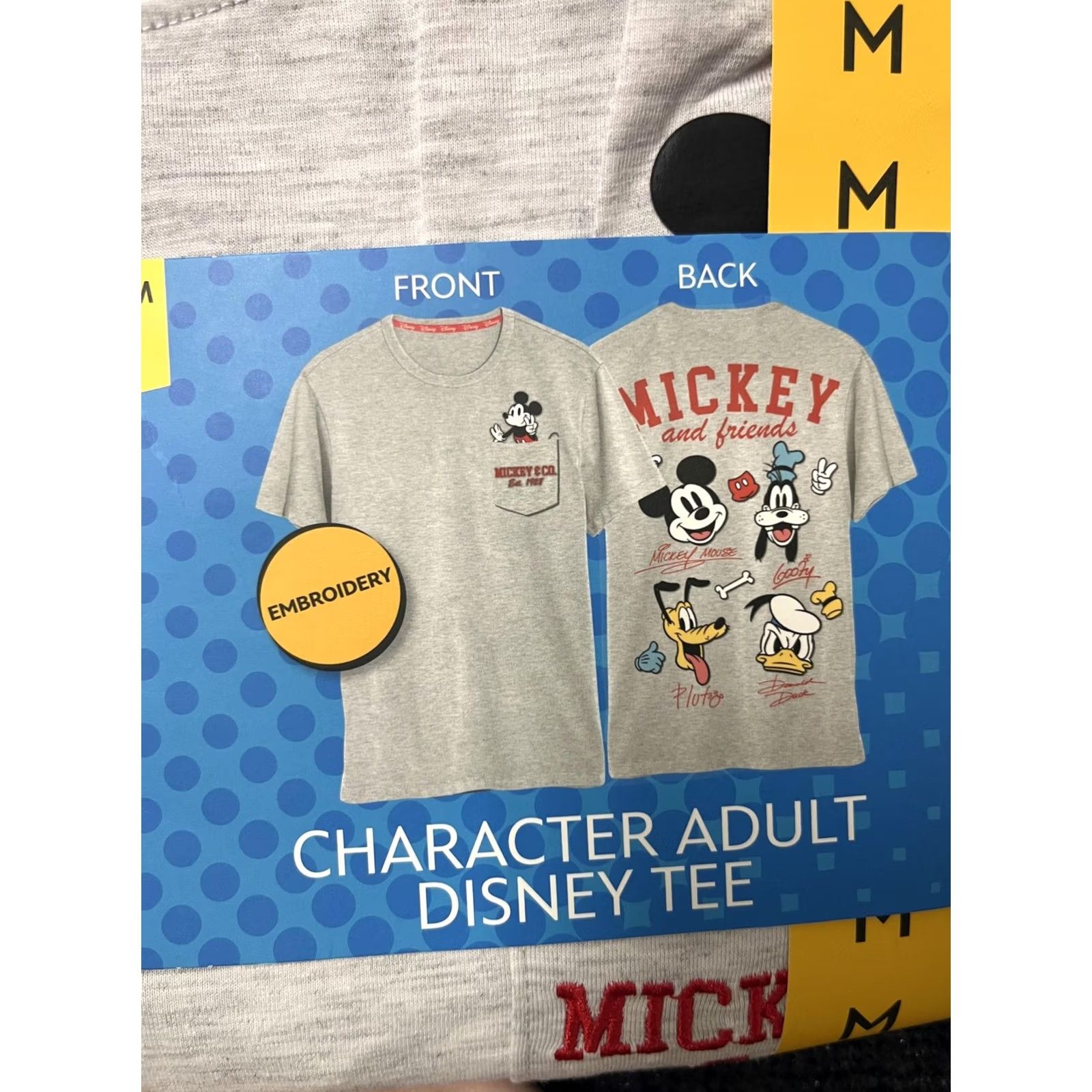 Disney Disney Mickey And Friends Shirt Mens Medium Gray Embroidered Graphic Tee T-Shirt Size US M / EU 48-50 / 2 - 2 Thumbnail