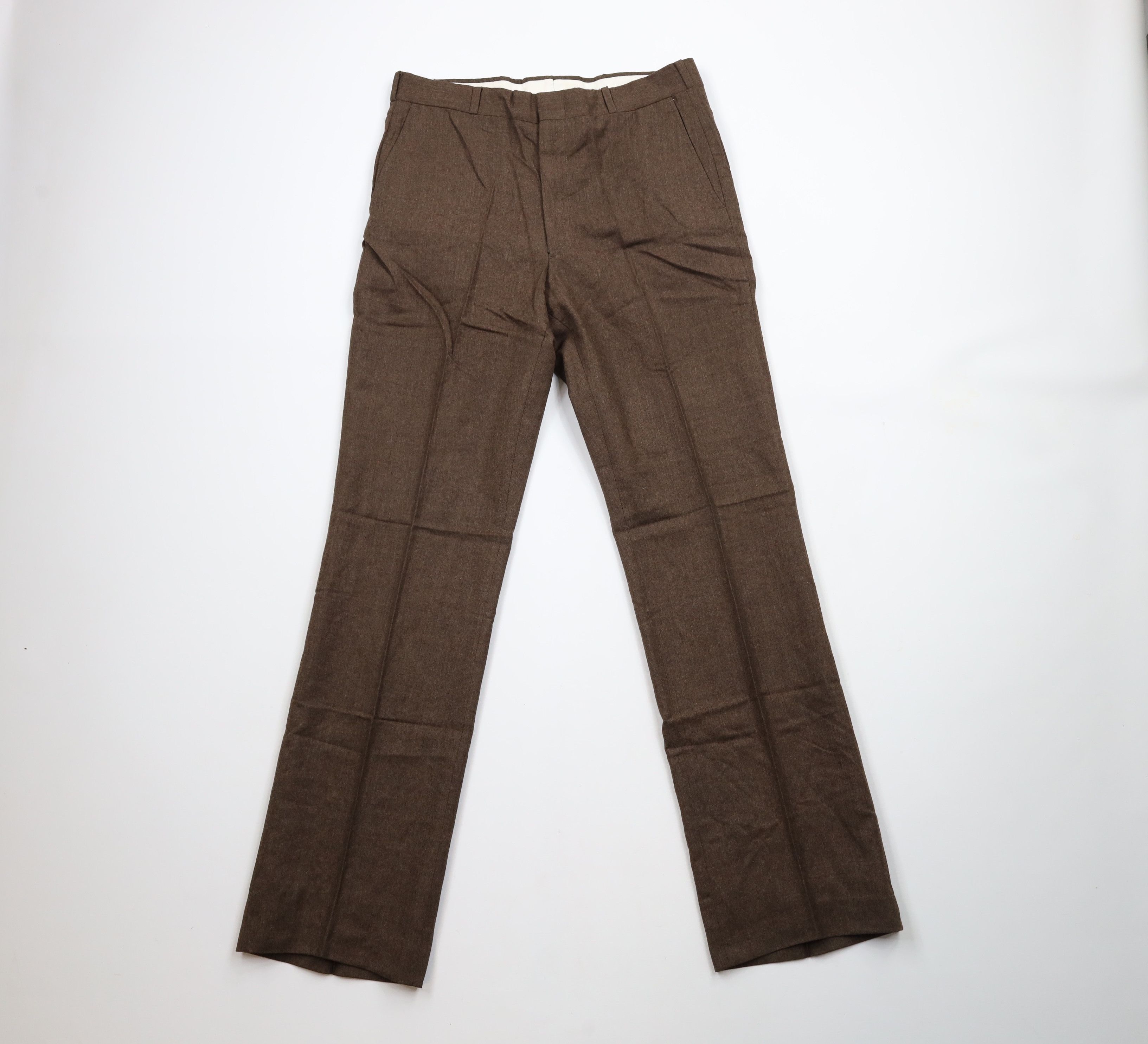 Vintage Vintage 70s Streetwear Blend Flared Chino Pants Brown USA Size US 32 / EU 48 - 1 Thumbnail
