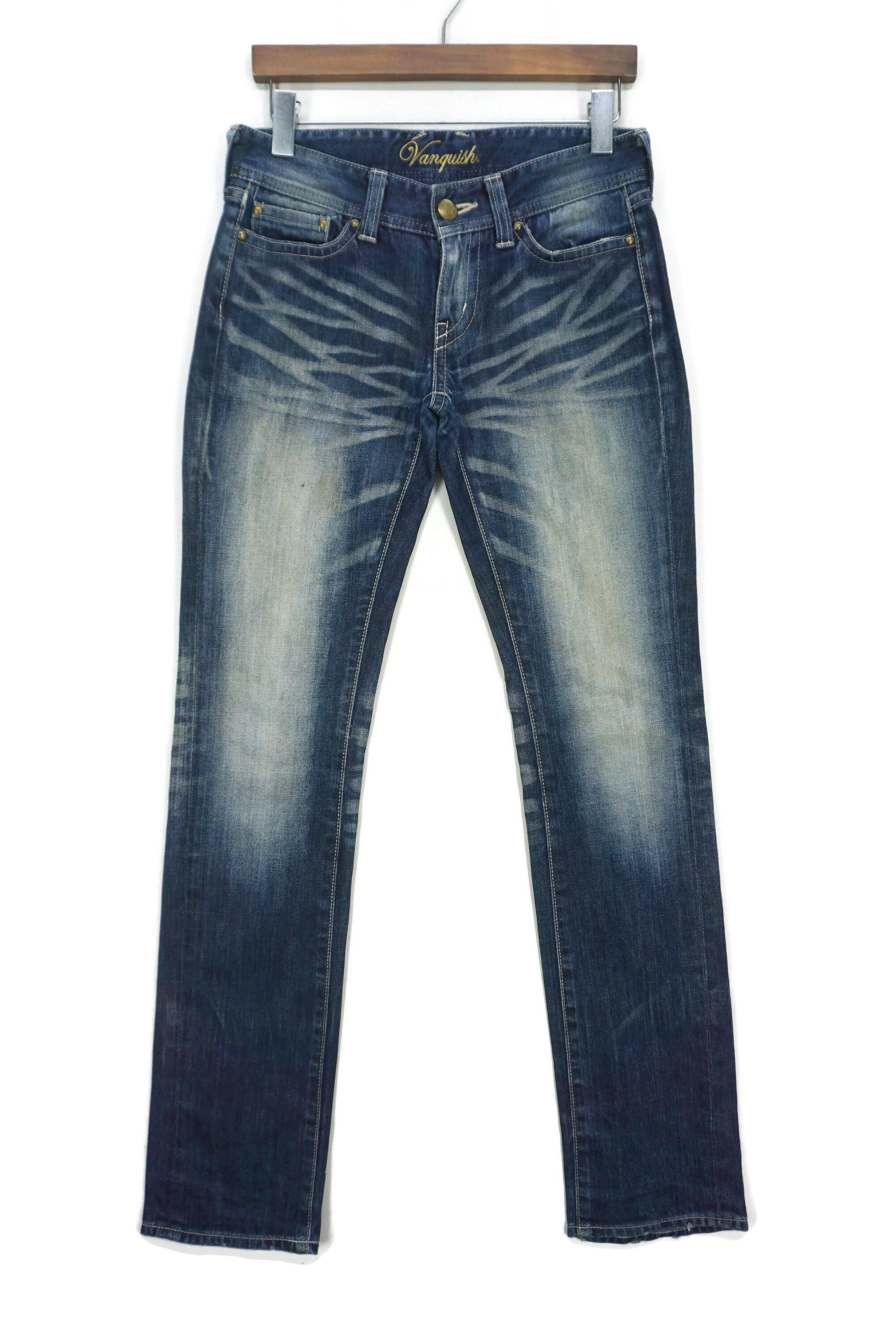 Japanese Brand Vanquish Jeans Size W30xL33.5 Gold Low-Rise Slim Denim Size US 28 / EU 44 - 1 Thumbnail