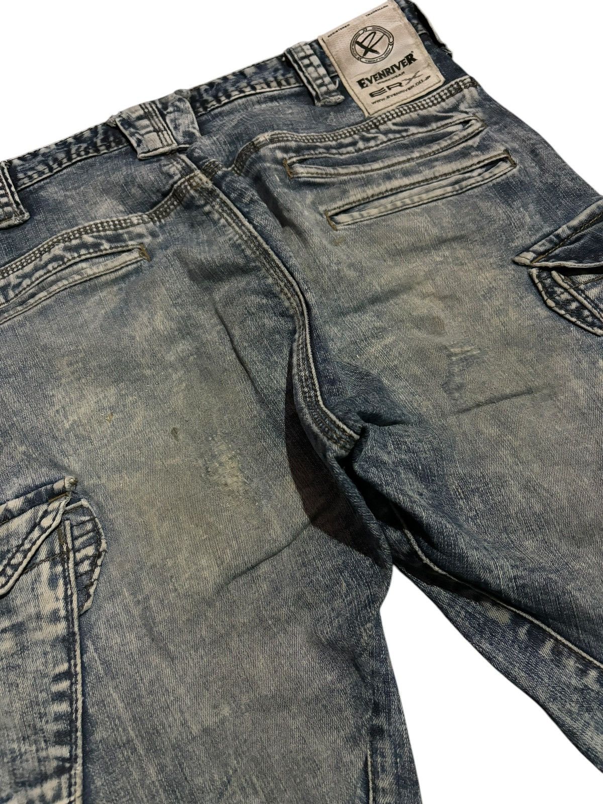 Japanese Brand Evenriver Faded Acid Washed Distressed Jeans Denim Size US 31 - 7 Thumbnail
