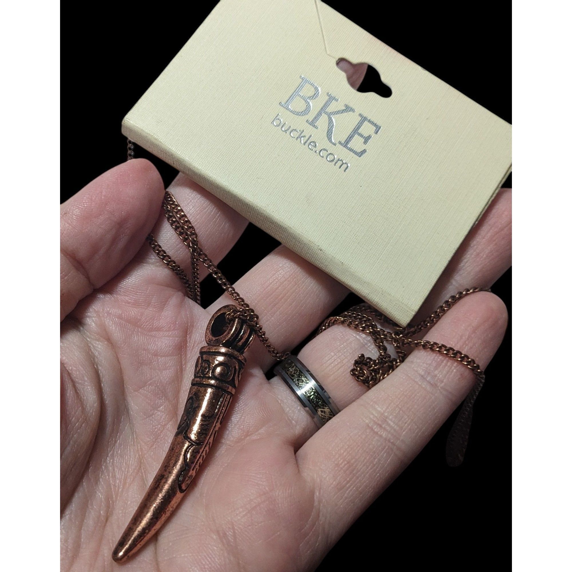 Other Buckle Copper Tone Distressed Engraved Claw Necklace Size ONE SIZE - 2 Thumbnail