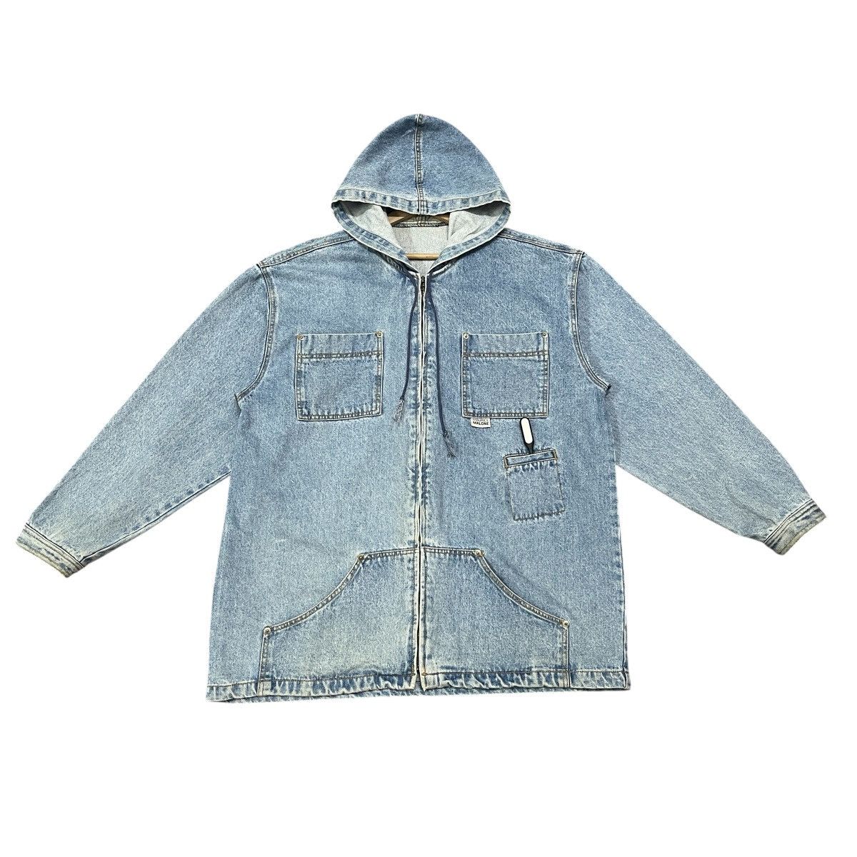 Carhartt Vintage Y2k Maurice Malone Denim Hooded Chore Jacket Hip Hop Size US XL / EU 56 / 4 - 1 Thumbnail