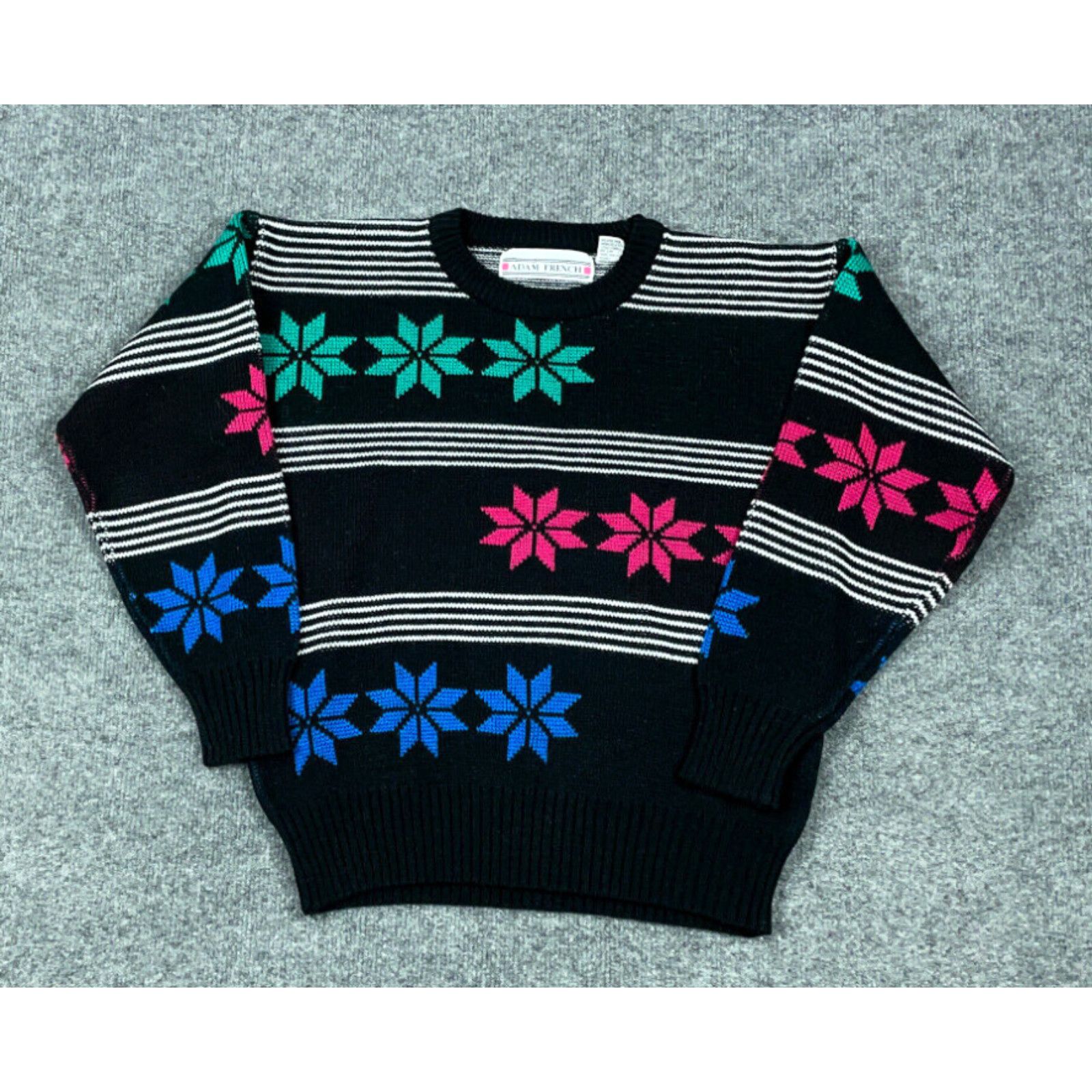 Vintage VTG 80s Black Colorful Snowflake Pullover Sweater Adult Small Hipster Geometric Size US S / EU 44-46 / 1 - 1 Preview