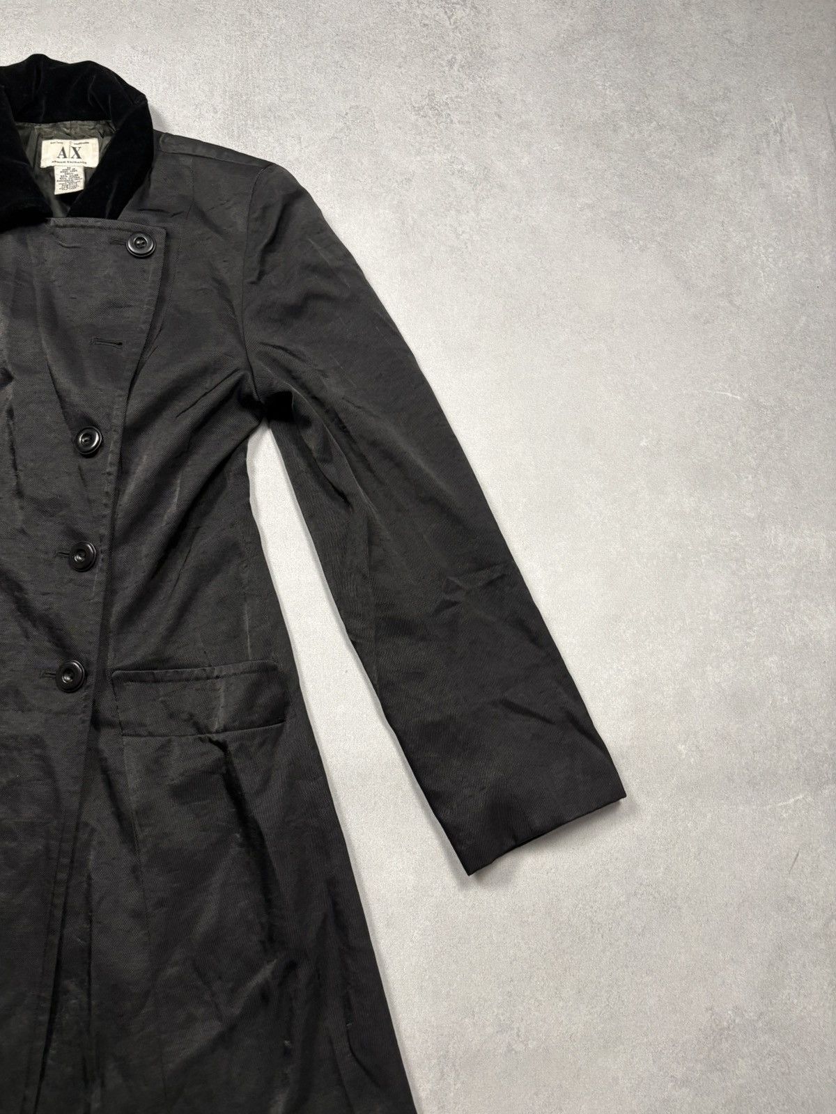 Armani Exchange Vintage 00s Armani Exchange Double Breasted Long Coat 90s Size M / US 6-8 / IT 42-44 - 3 Thumbnail