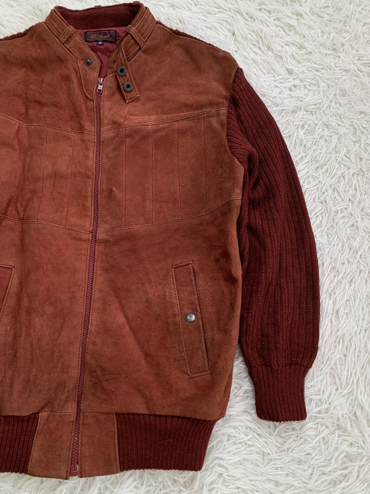 Leather Suede Knitted Jacket Size US M / EU 48-50 / 2 - 4 Thumbnail