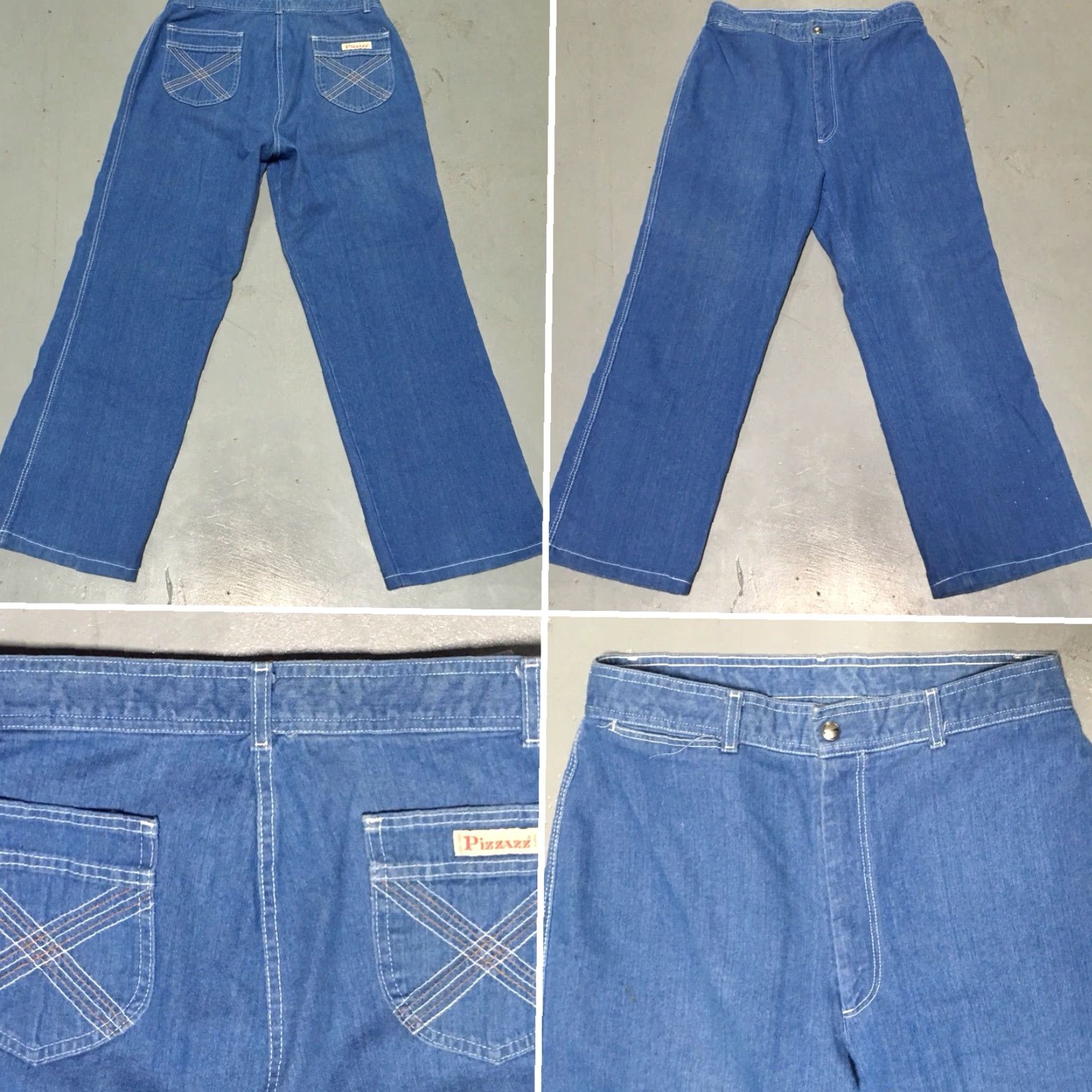 Vintage VINTAGE Pizzazz New York Paris Jeans High Waist 70s 80s 31 Waist Talon 42 Zipper Denim Blue 1980s Mens Size 24" / US 00 / IT 34 - 6 Thumbnail