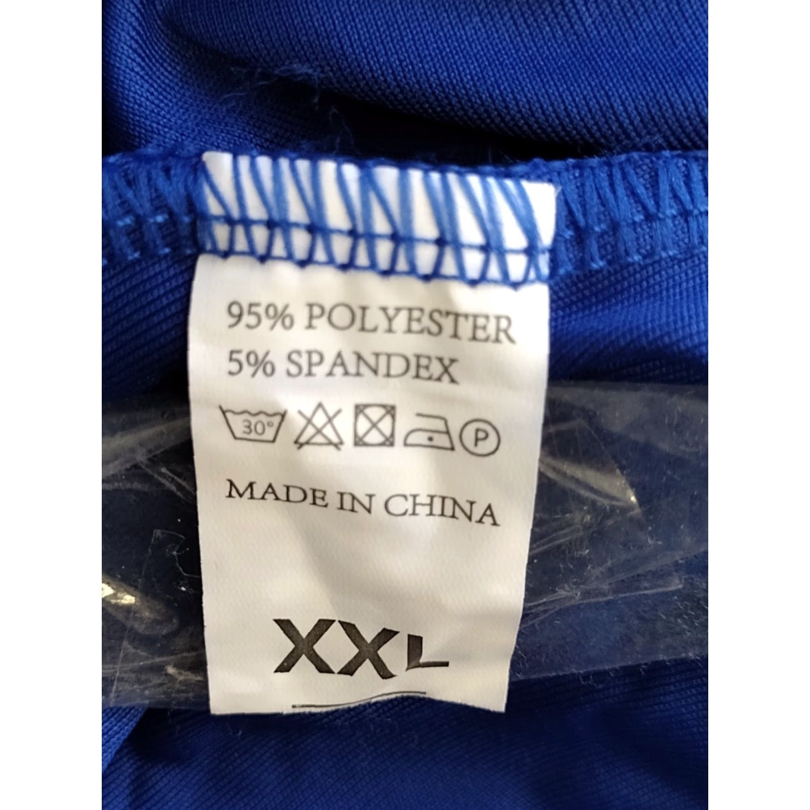 Vintage Women's Jumpsuit Casual 2XL V-Neck Short Sleeve Cold Shoulder Wide-Leg Blue Polyester Spandex One-Piece Size 40" / US 18 - 6 Thumbnail