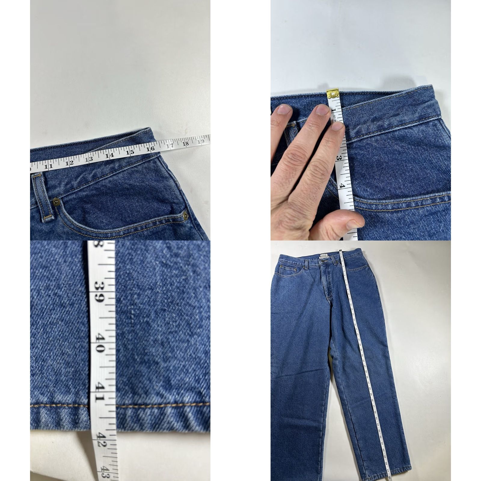 Vintage VINTAGE LL Bean Jeans Blue W14 Fleece Lined Relaxed Fit Denim 90s Womens Size 36" / US 14 / IT 50 - 9 Thumbnail