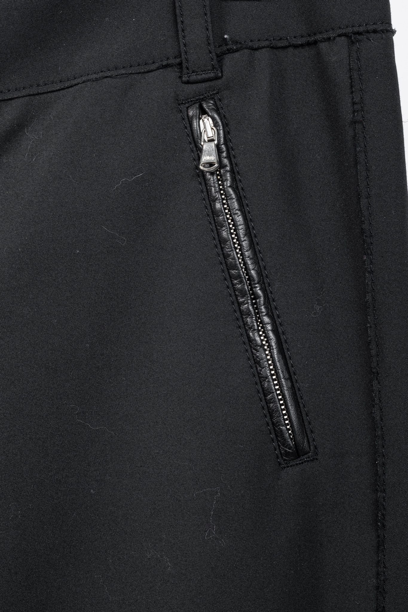 3.1 Phillip Lim 3.1 Phillip Lim PF13 Black Cotton Leather-Trim Skinny Pants Size 26" / US 2 / IT 38 - 7 Thumbnail