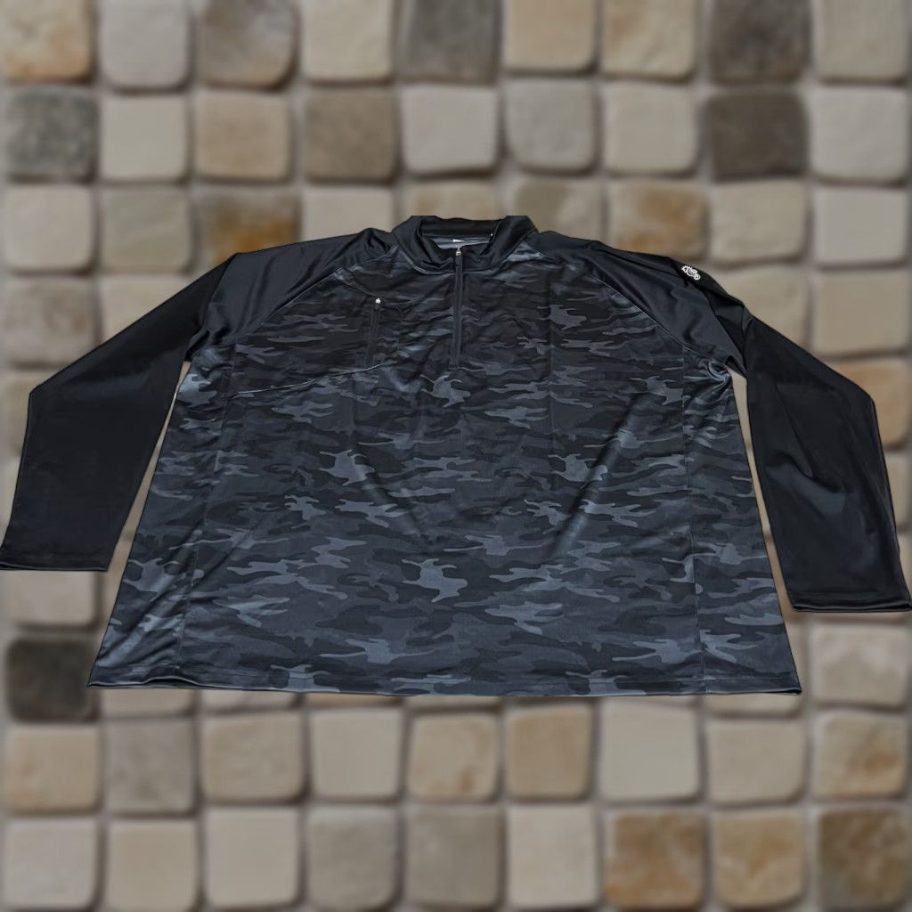 Vintage Ahead Performance Quarter Zip Mens 3XL Blue Camo Logo Golf Pullover Regular Size US XXL / EU 58 / 5 - 1 Thumbnail