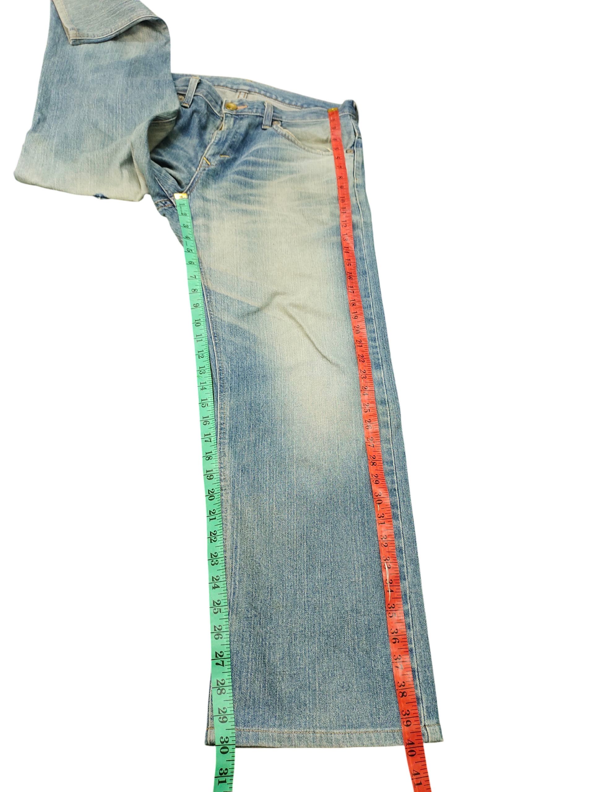 Comme des Garcons × Undercover Vintage Edwin Leather Trim Distress Denim Jeans Size US 35 - 15 Thumbnail