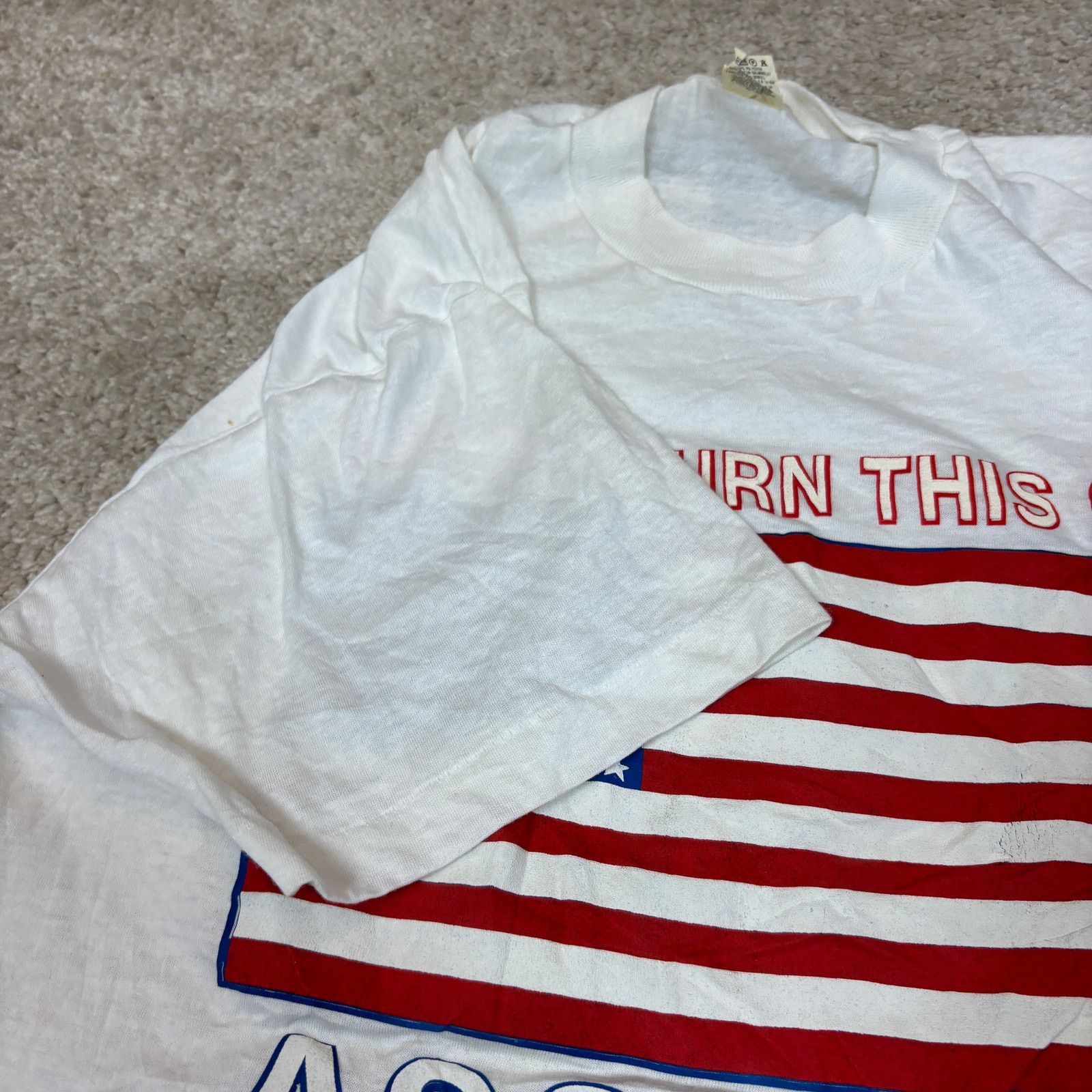Vintage Vintage 80s Try To Burn This One US Flag Patriotic Shirt XL Size US XL / EU 56 / 4 - 8 Thumbnail